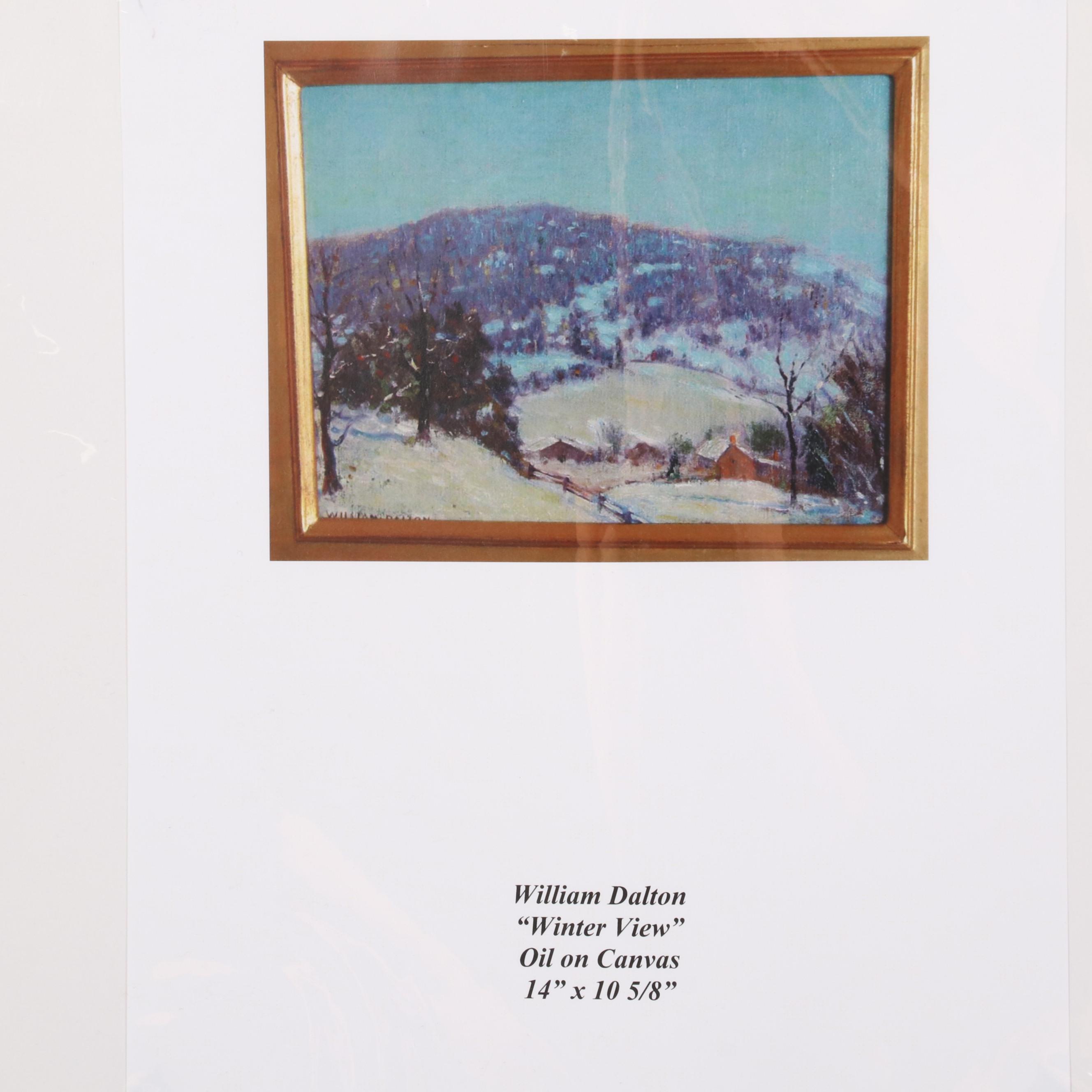 William Dalton Oil Painting "Winter View," Early-Mid 20th Century
