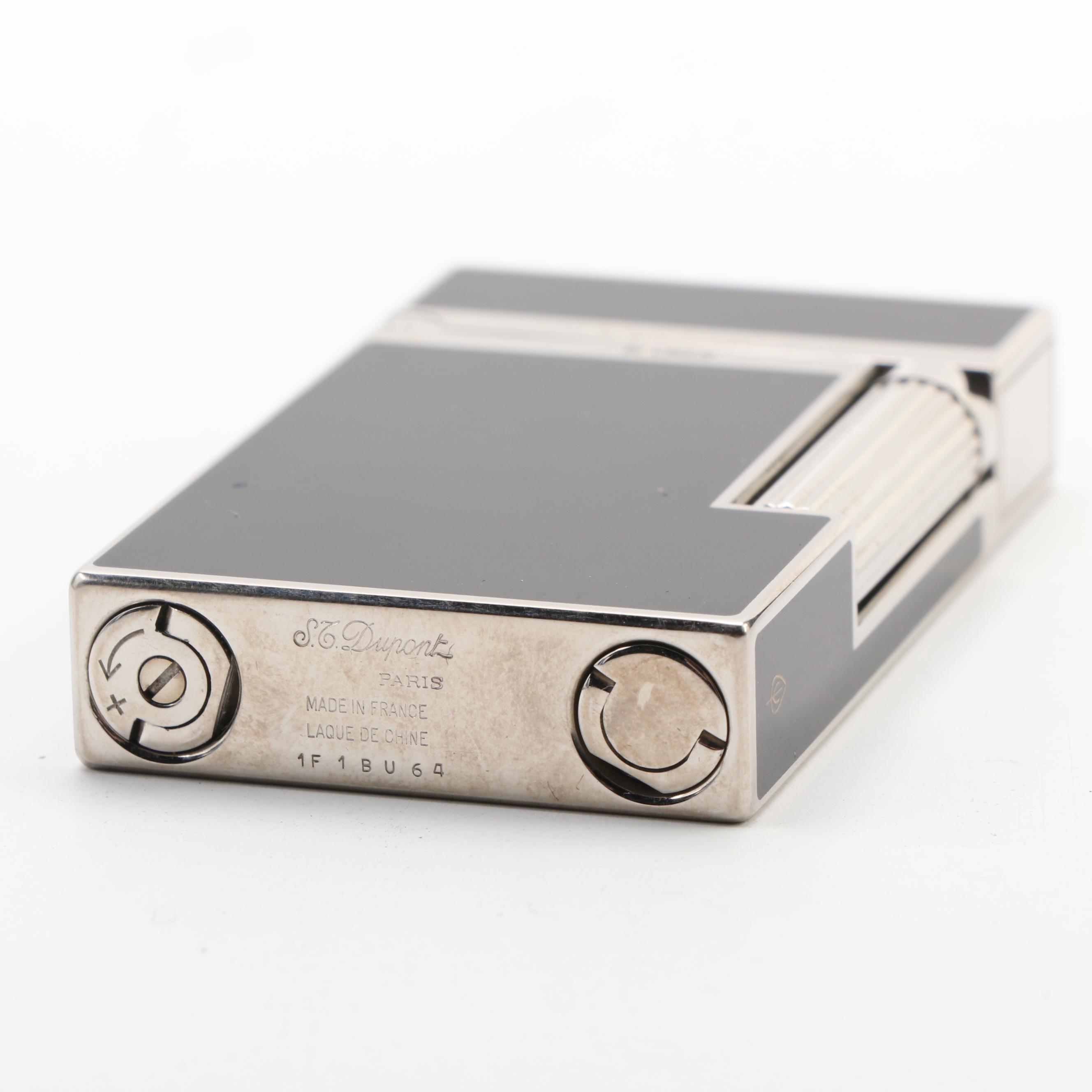 S.T. Dupont Ligne 2 Black Lacquer Lighter with Case
