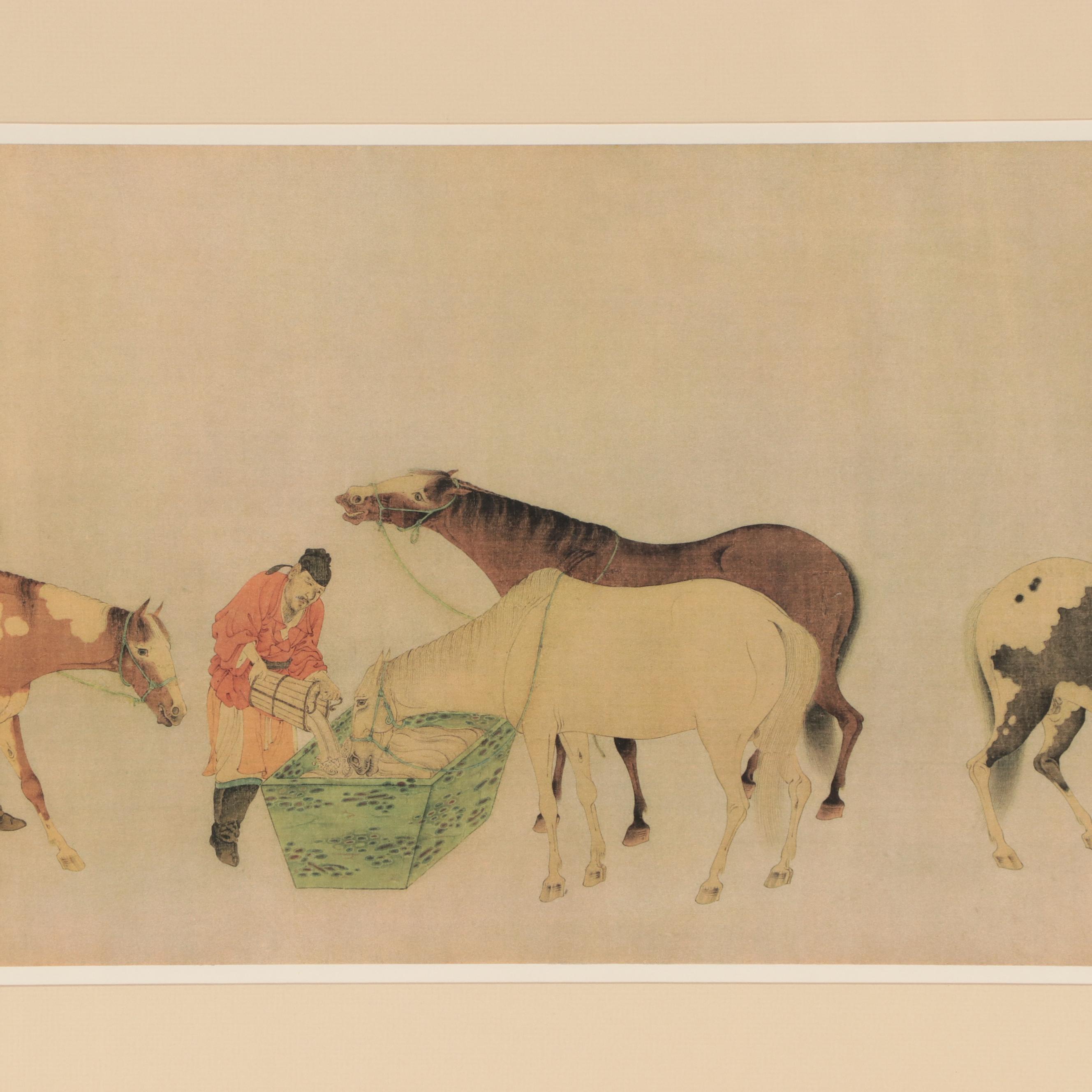 Photomechanical Print After Detail of Ming Dynasty Painting of Eight Horses