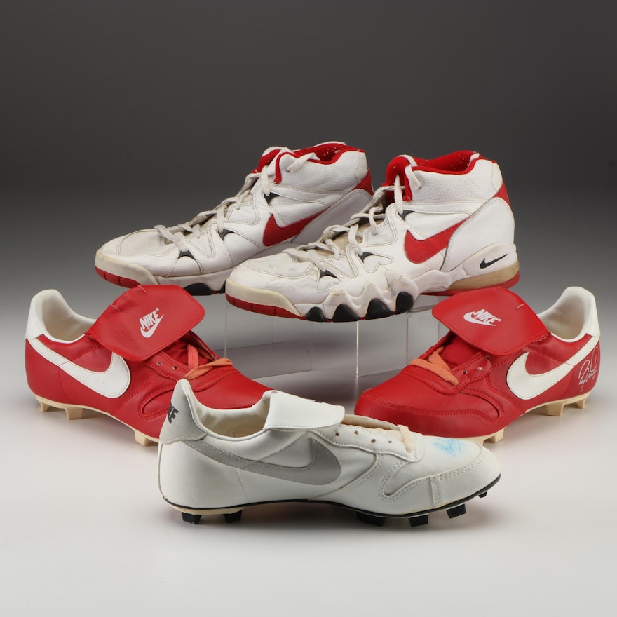 Barry Larkin and Dave Concepcion Signed Nike Athletic Sneakers and Cleats