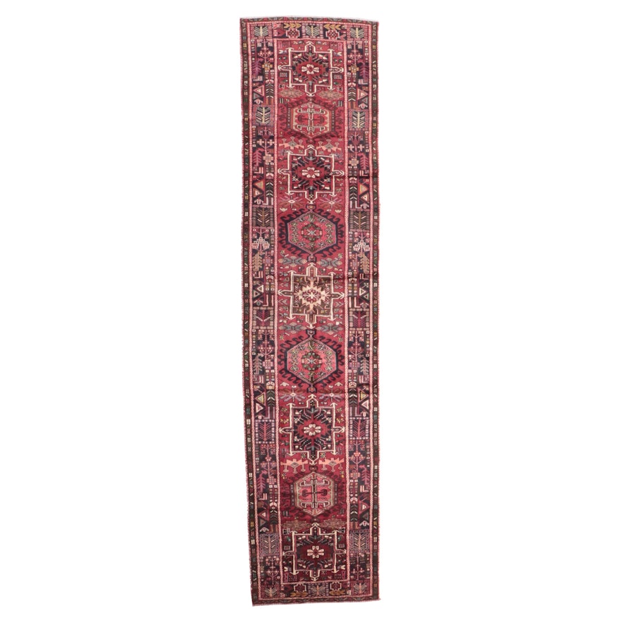 3'5 x 15'5 Hand-Knotted Persian Karaja Carpet Runner