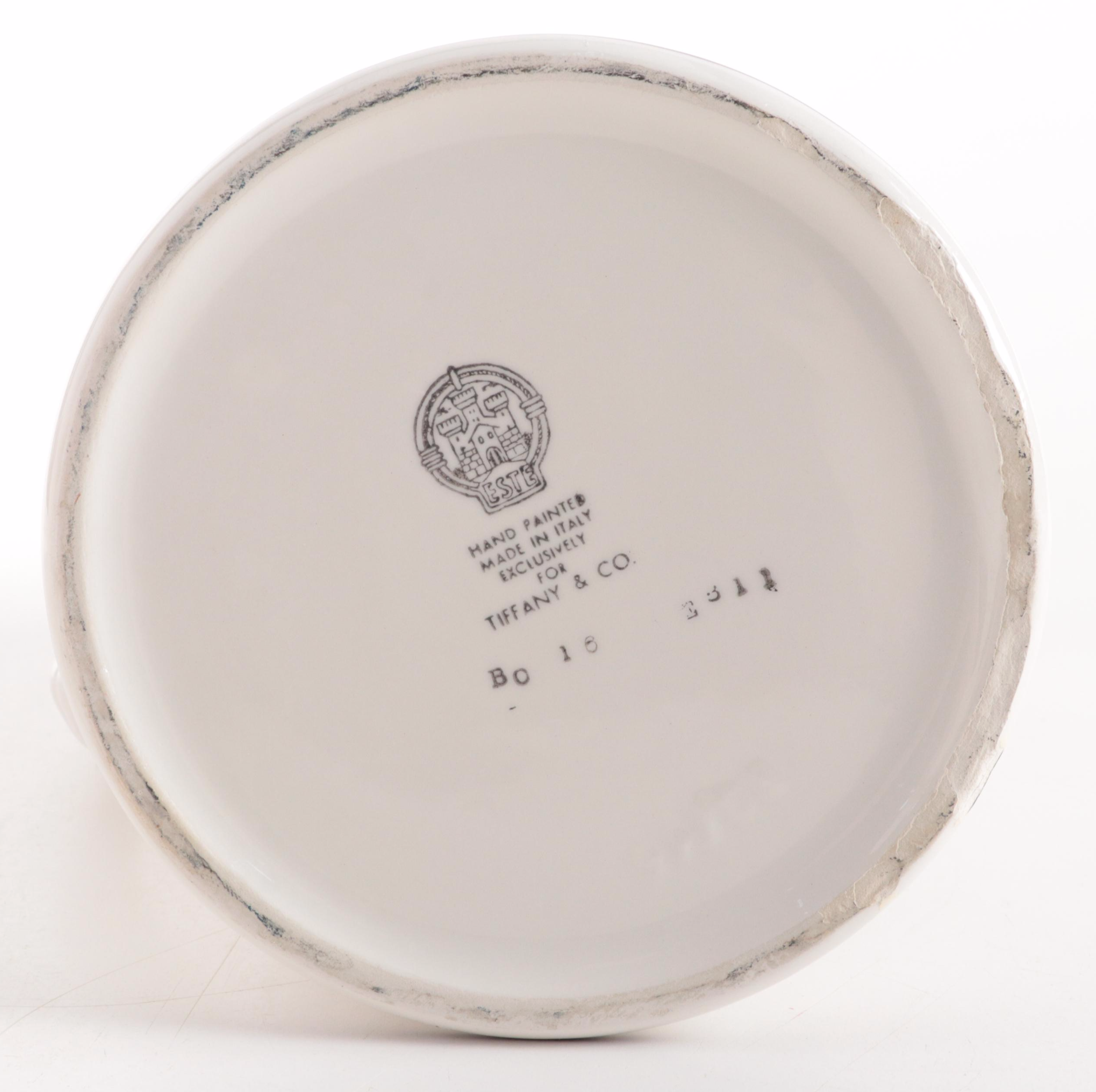 Este of Italy for Tiffany & Co. Hand-Painted Ceramic Tulip Pitcher