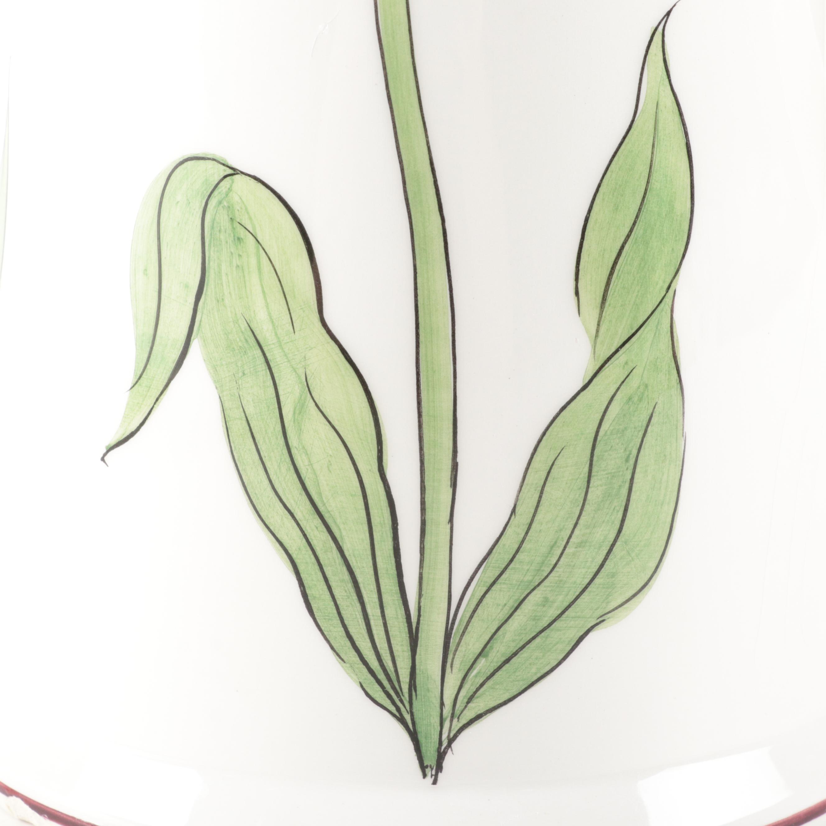 Este of Italy for Tiffany & Co. Hand-Painted Ceramic Tulip Pitcher