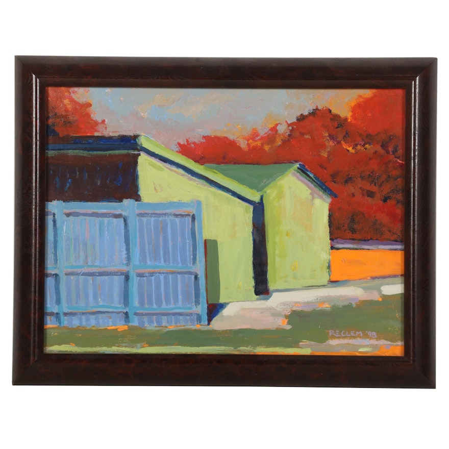 Richard E. Clem Oil Painting "Wernz's Chicken Coup," 1998