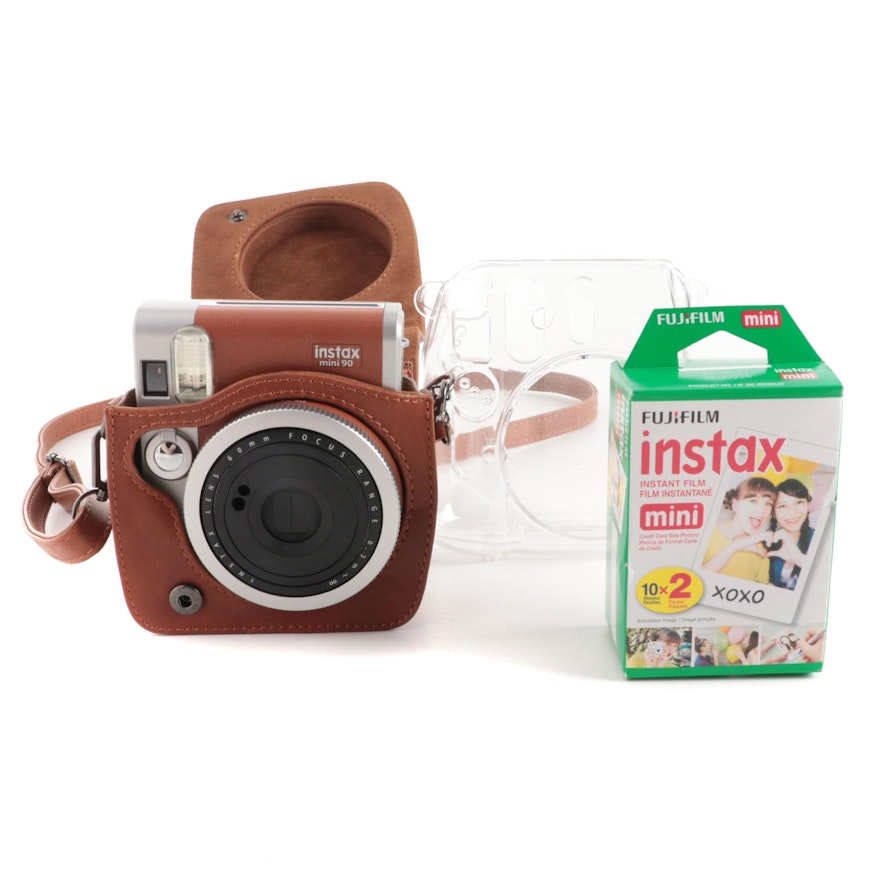 Fujifilm Instax Mini 90 Camera with Leather Case and Film
