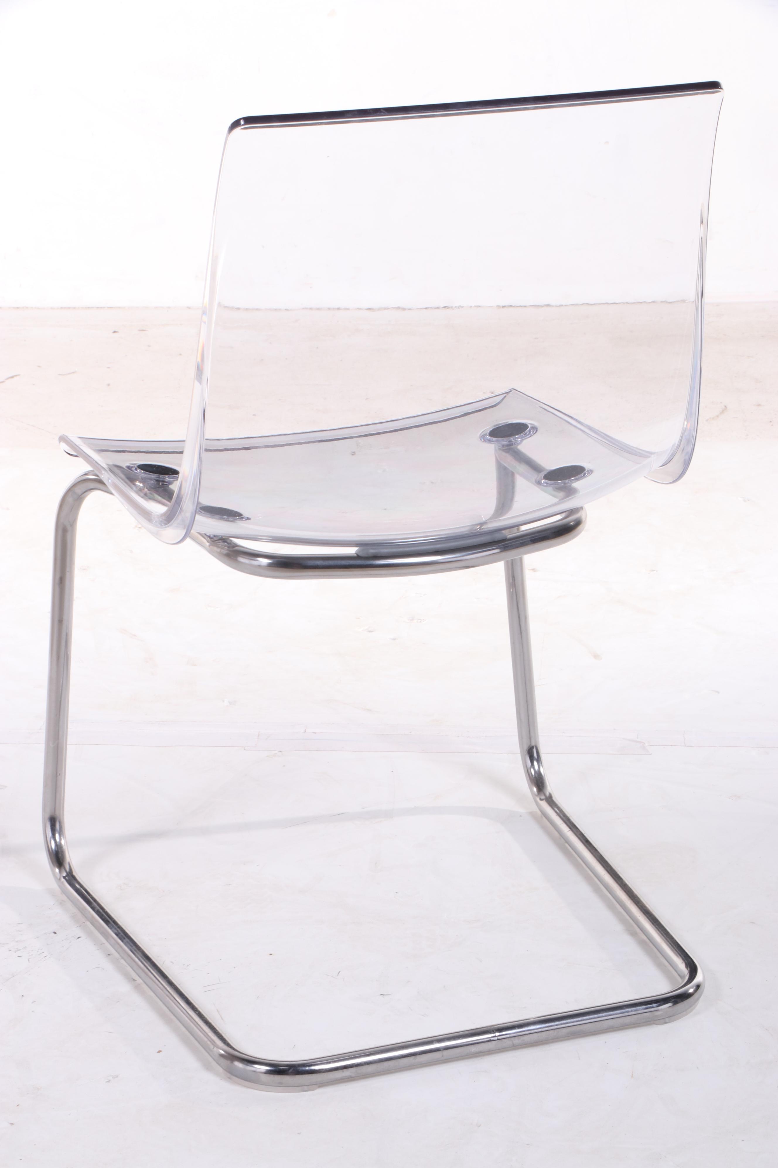 Four Carl Öjerstam for IKEA "Tobias" Steel and Molded Plastic Side Chairs
