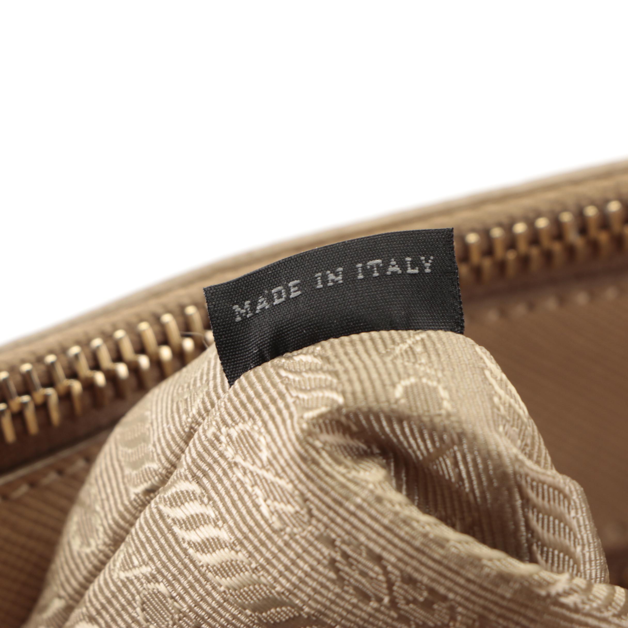 Prada Double Zip Medium Galleria Tote Bag in Beige Saffiano Leather