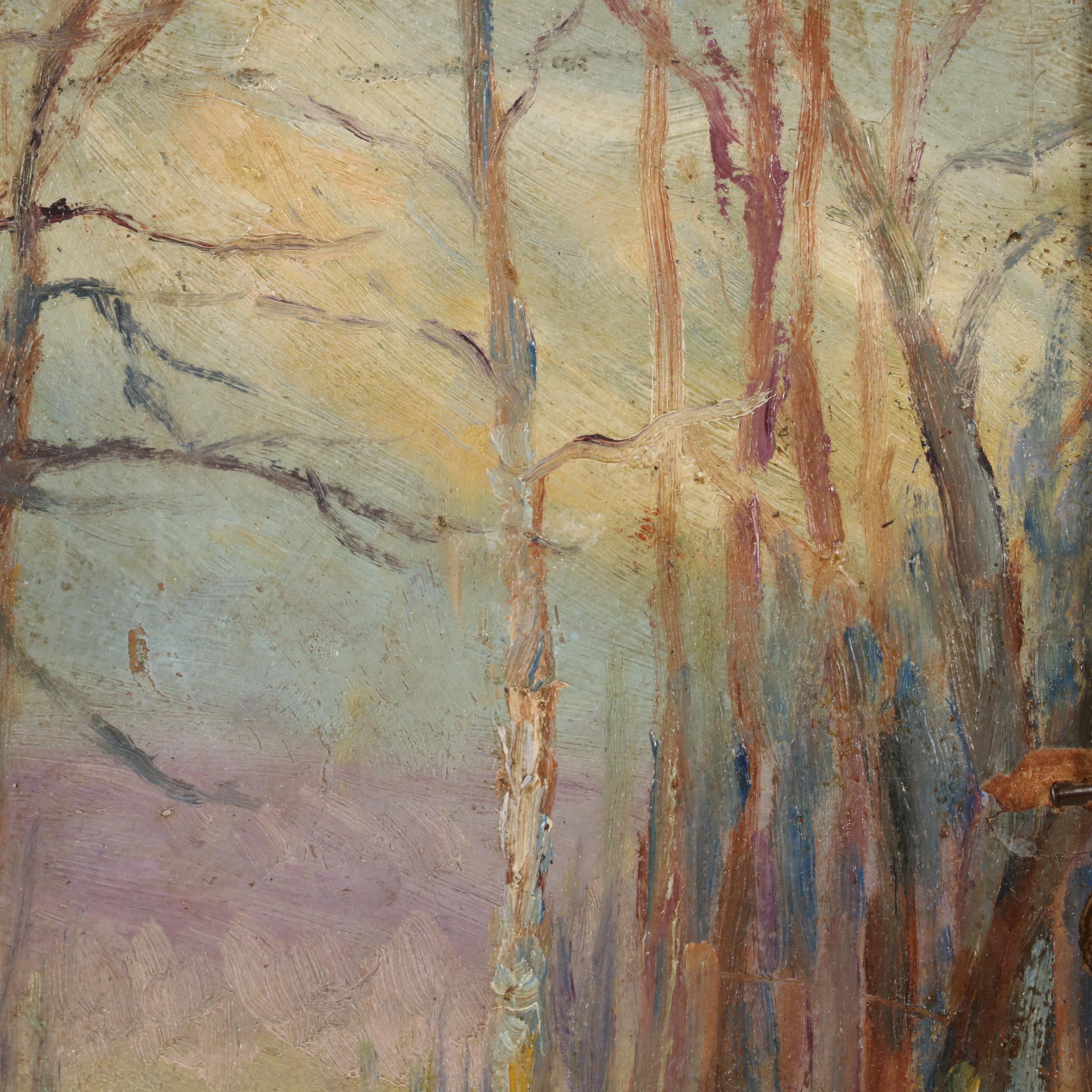 Lillian Jarvis Oil Painting "Early Spring Landscape," 1923