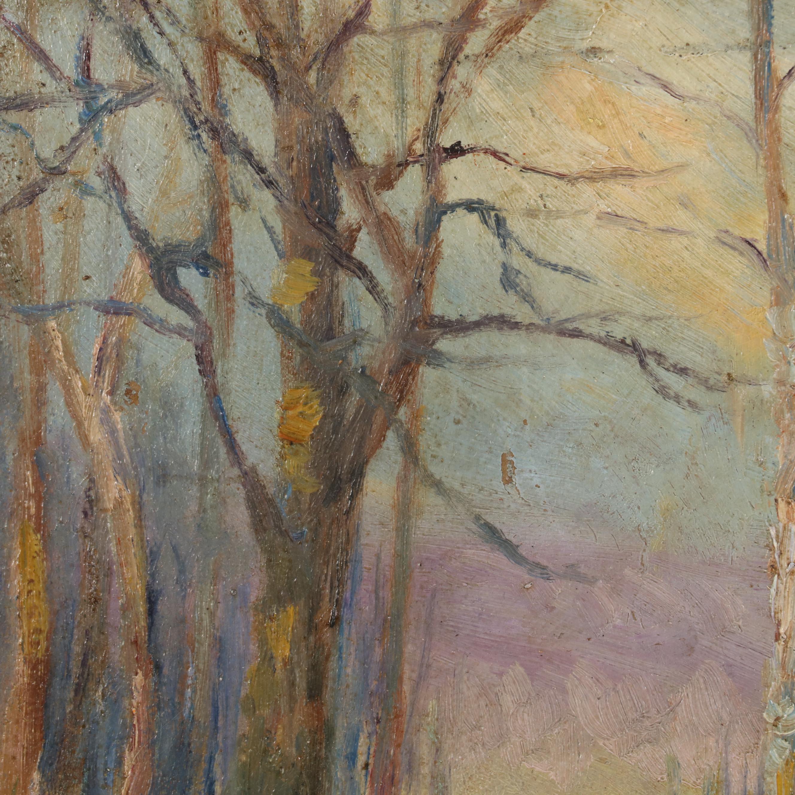 Lillian Jarvis Oil Painting "Early Spring Landscape," 1923