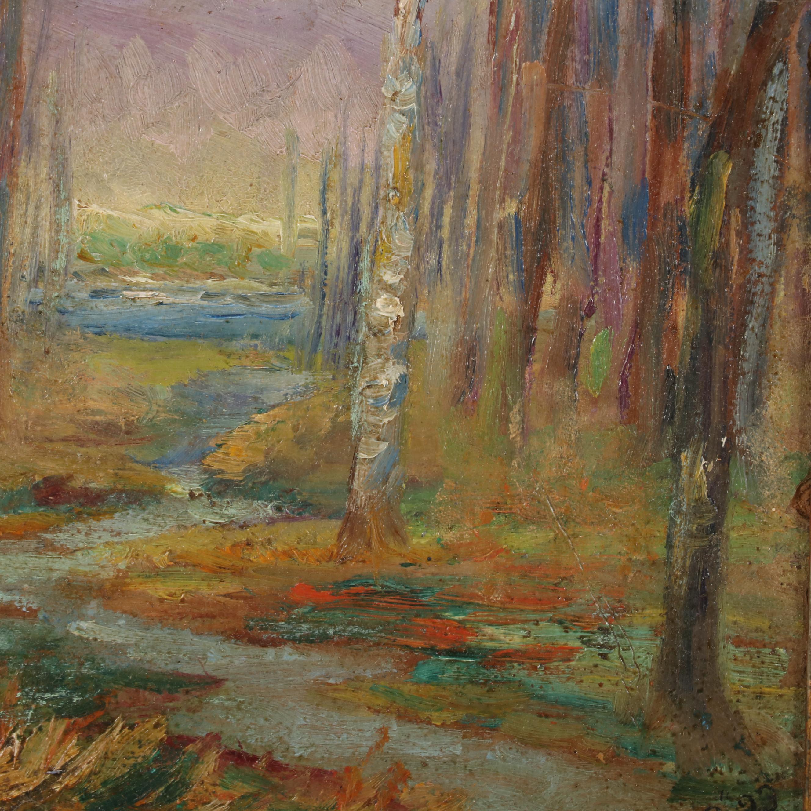 Lillian Jarvis Oil Painting "Early Spring Landscape," 1923