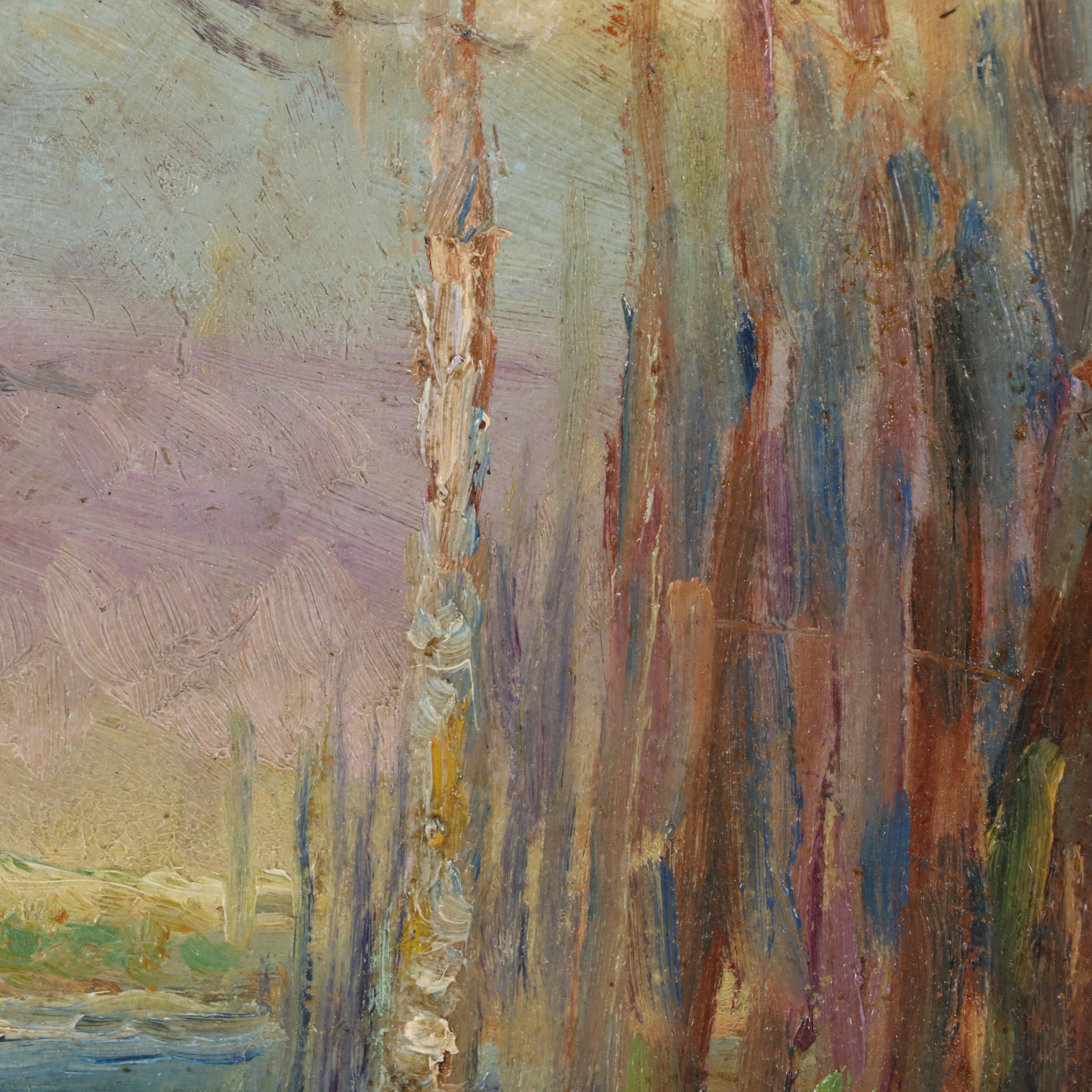 Lillian Jarvis Oil Painting "Early Spring Landscape," 1923