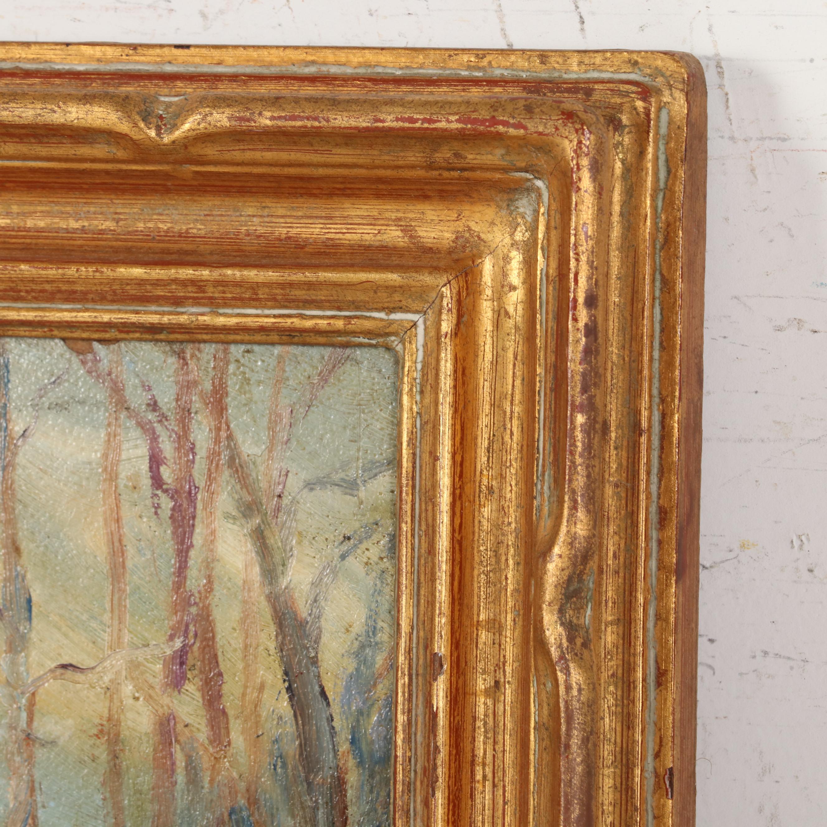 Lillian Jarvis Oil Painting "Early Spring Landscape," 1923