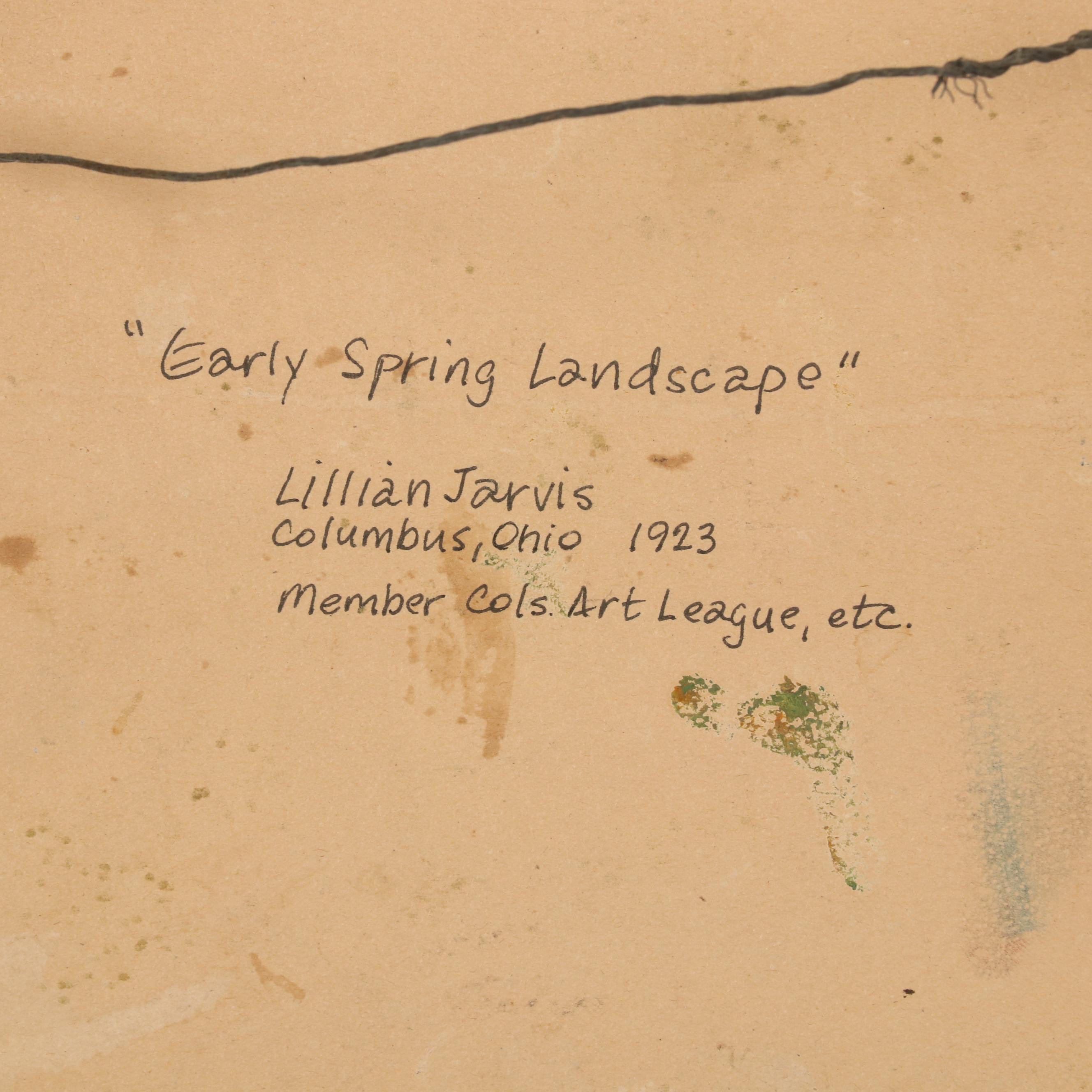 Lillian Jarvis Oil Painting "Early Spring Landscape," 1923