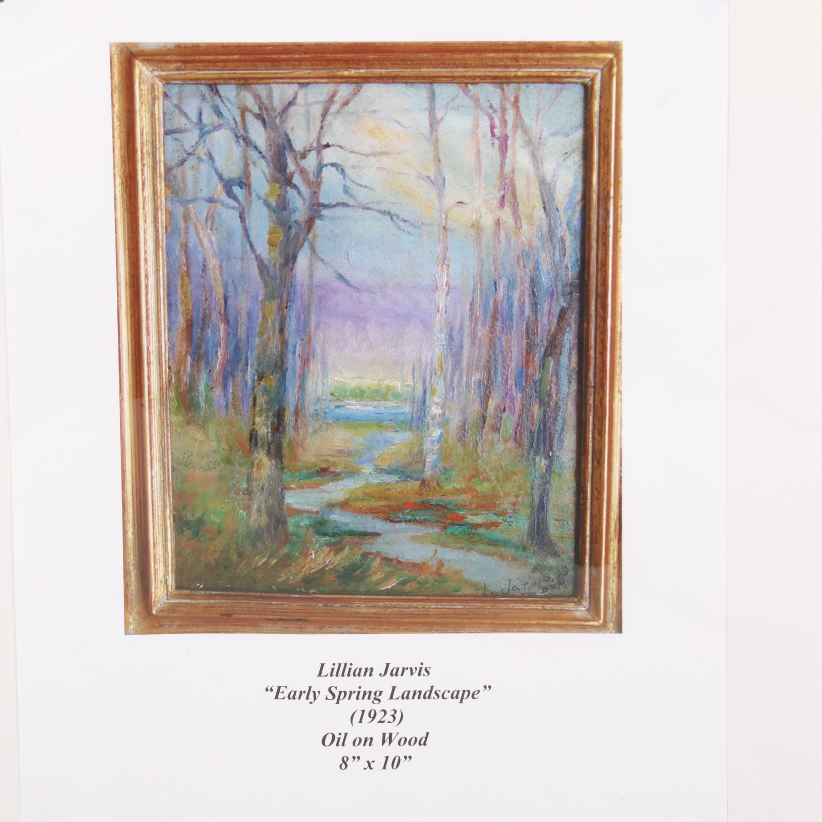 Lillian Jarvis Oil Painting "Early Spring Landscape," 1923
