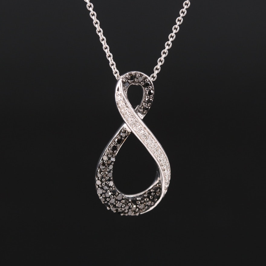 Sterling Diamond Pendant Necklace