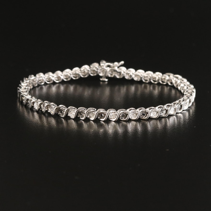 Sterling Diamond Bracelet