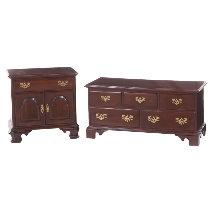 Ethan Allen Colonial Style Cherry/Cedar Blanket Chest and Nightstand