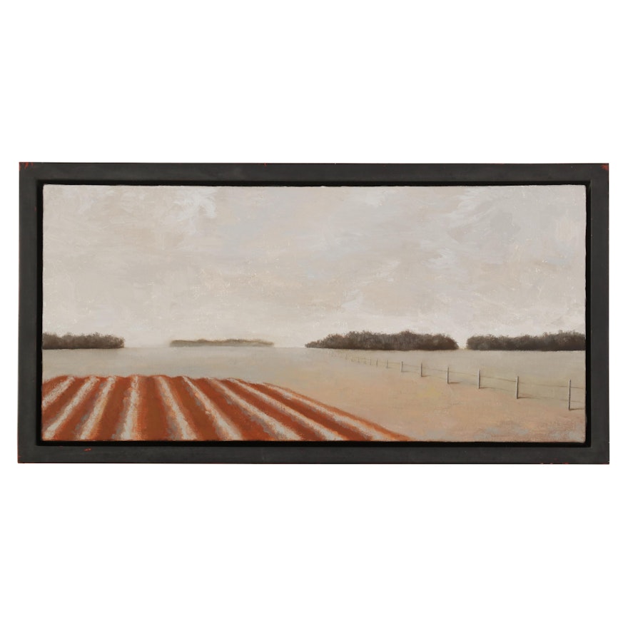 Blair Beavers Landscape Oil Painting "Midwest Winter," 2002