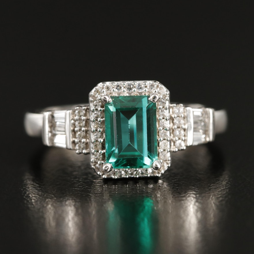 Sterling Emerald and Sapphire Ring