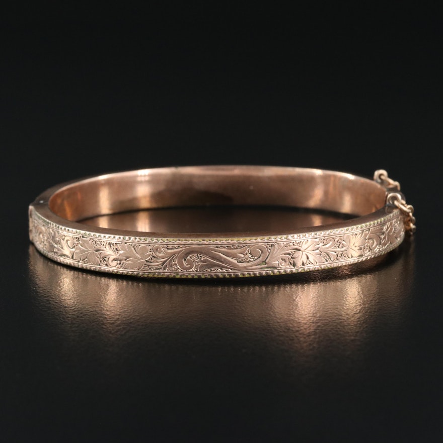 Victorian Engraved Hinged Bangle