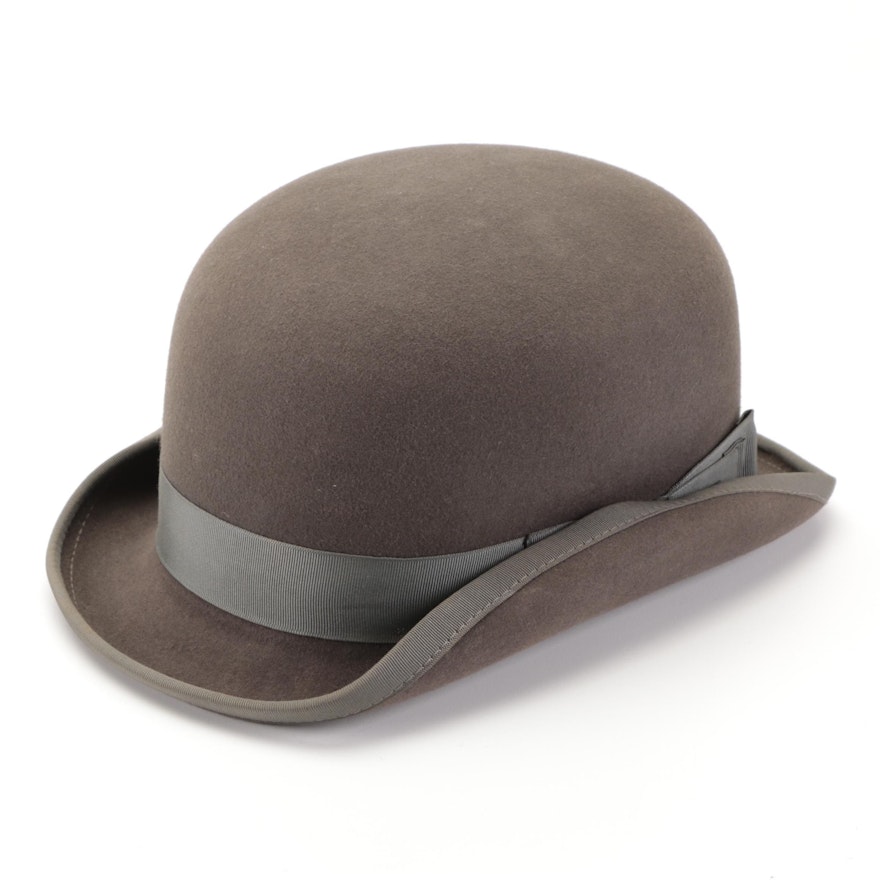 Equestrian Fur Felt Bowler Hat with Stetson Hat Box