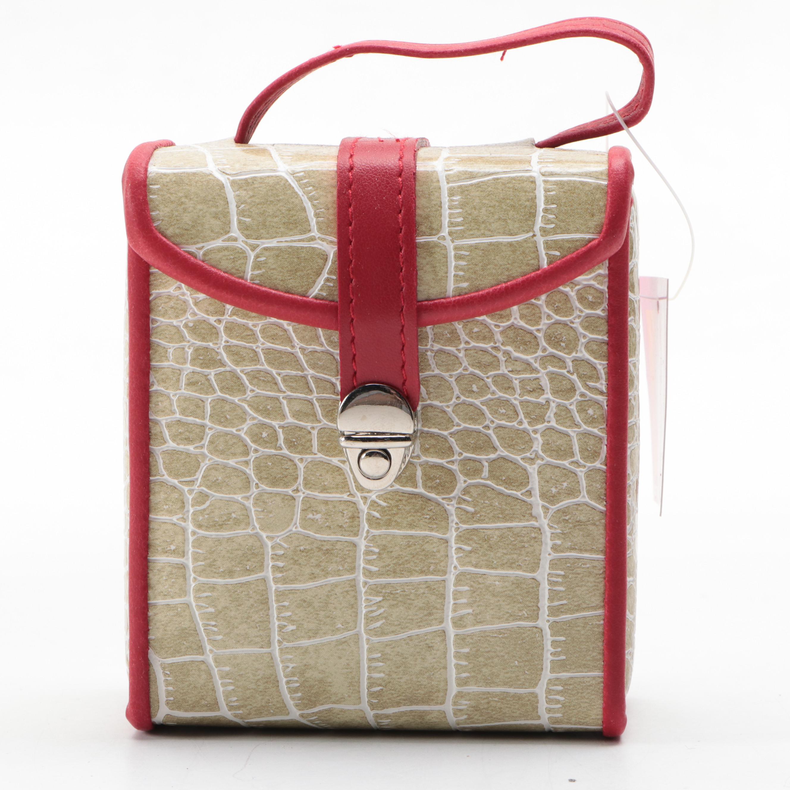 Alten International Crocodile Embossed Vinyl Travel Jewelry Travel Bags