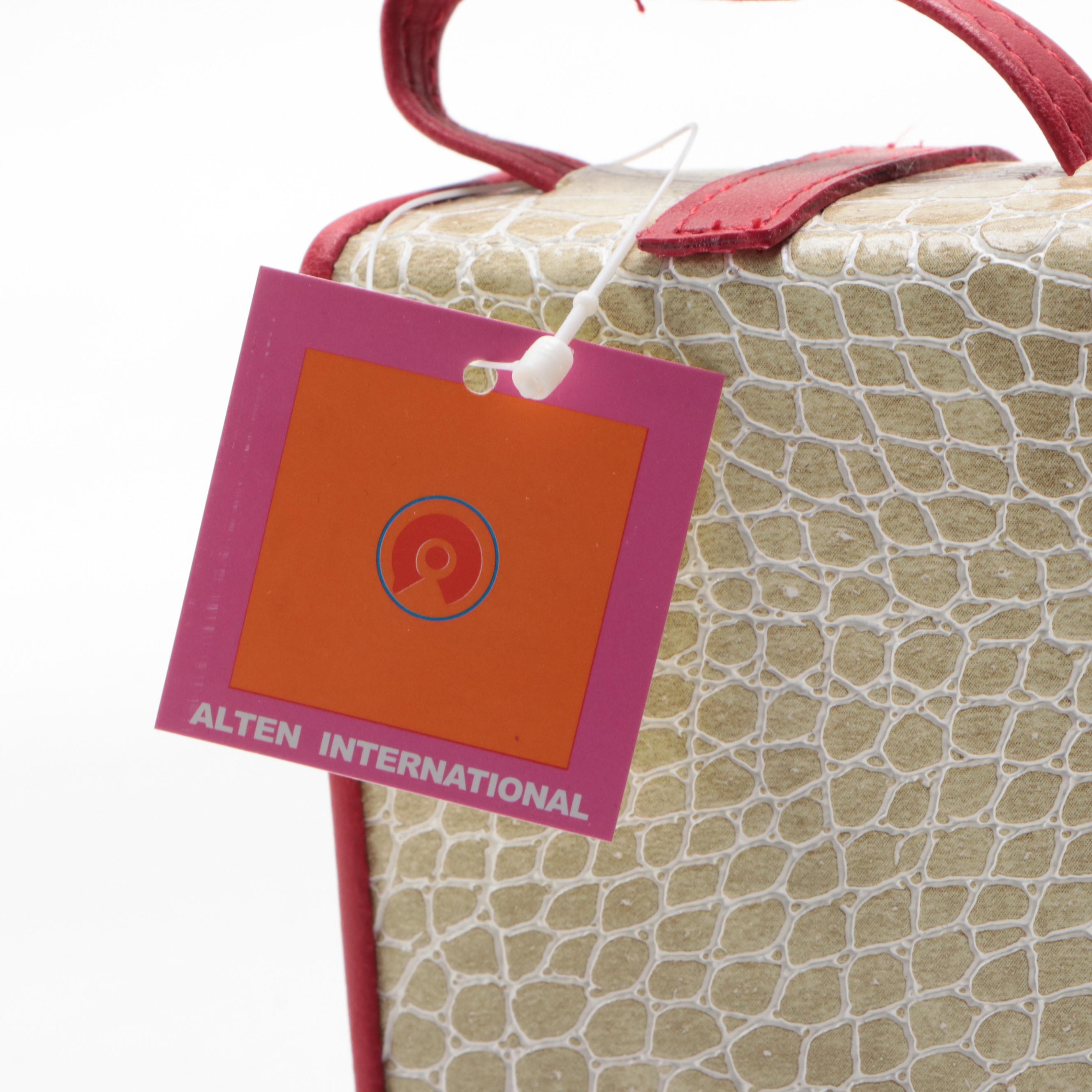 Alten International Crocodile Embossed Vinyl Travel Jewelry Travel Bags