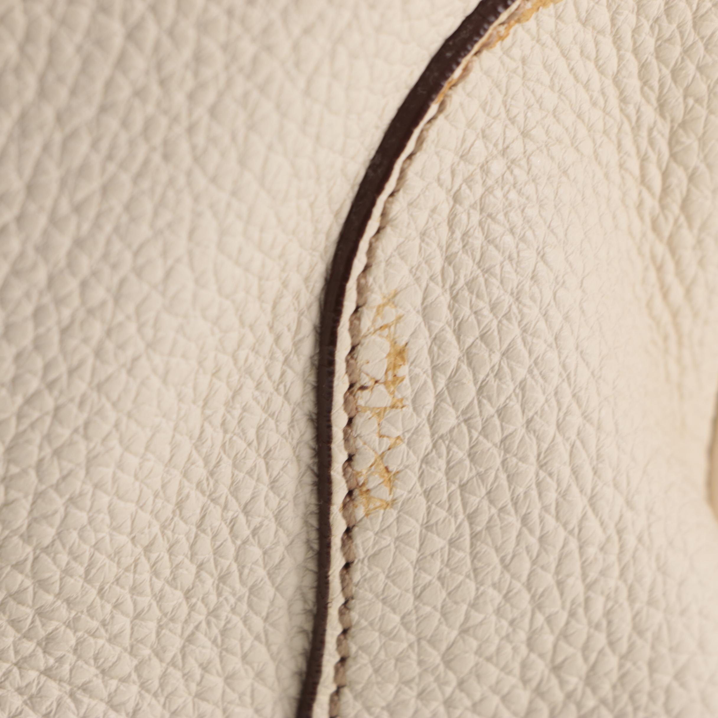 Prada Hobo Bag with Zip Pouch in Off-White Vitello Daino Leather