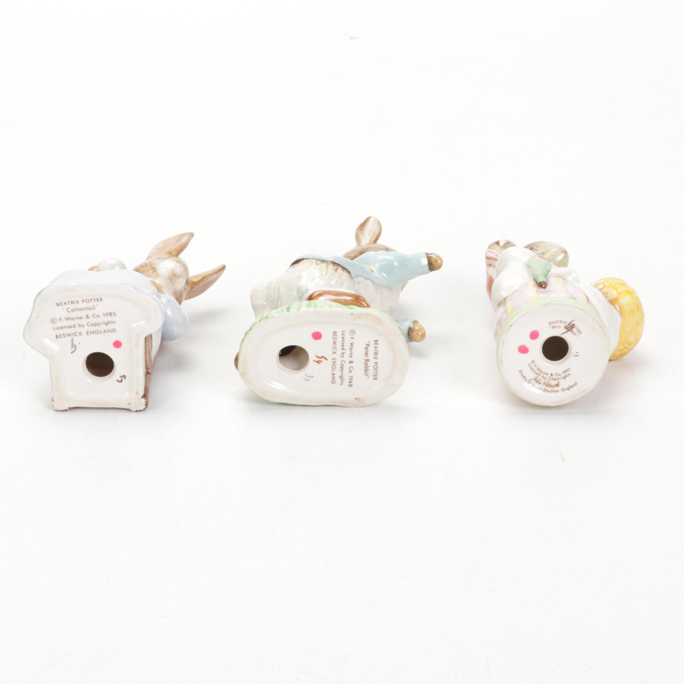 Beswick England and Royal Doulton Porcelain Beatrix Potter Character Figurines