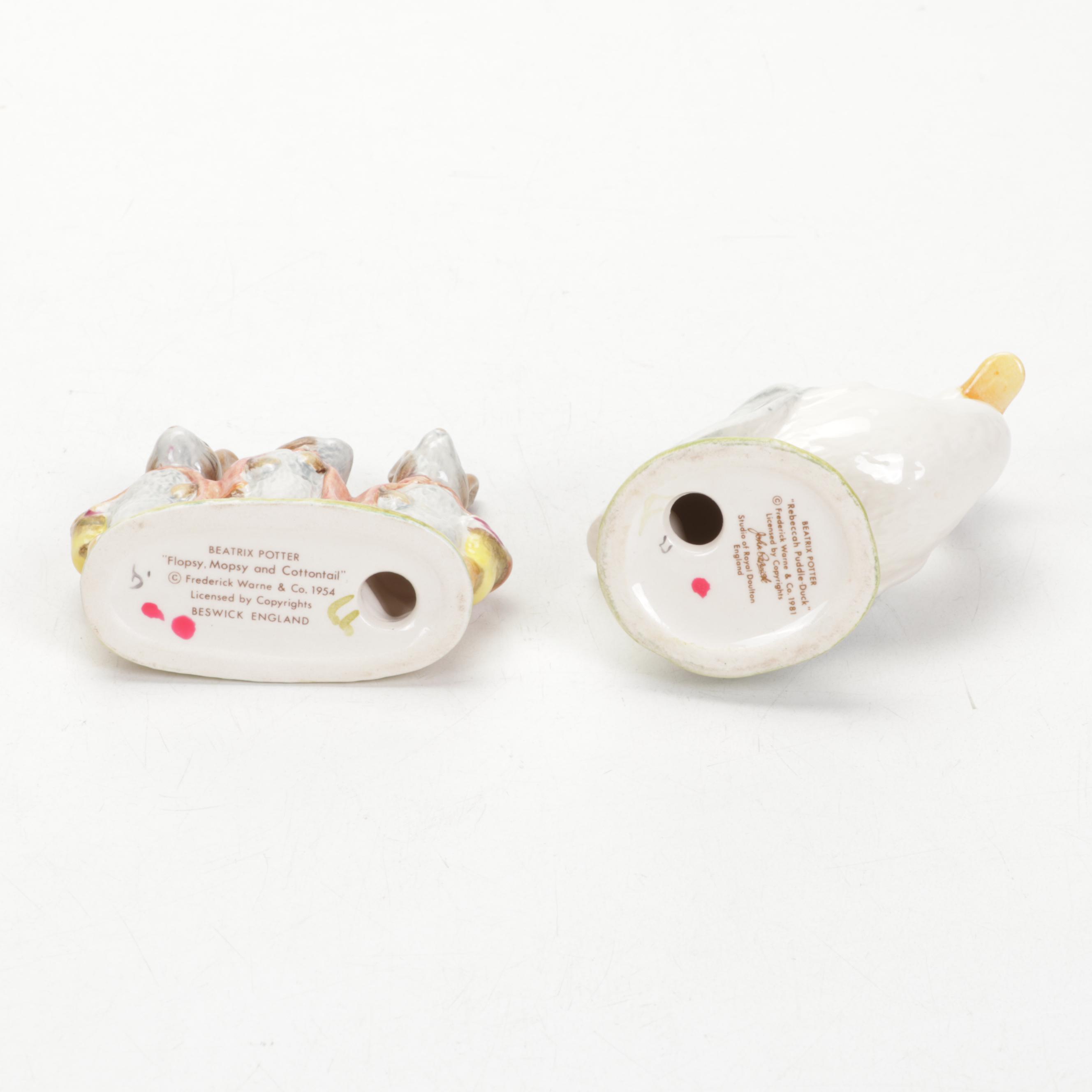 Beswick England and Royal Doulton Porcelain Beatrix Potter Character Figurines