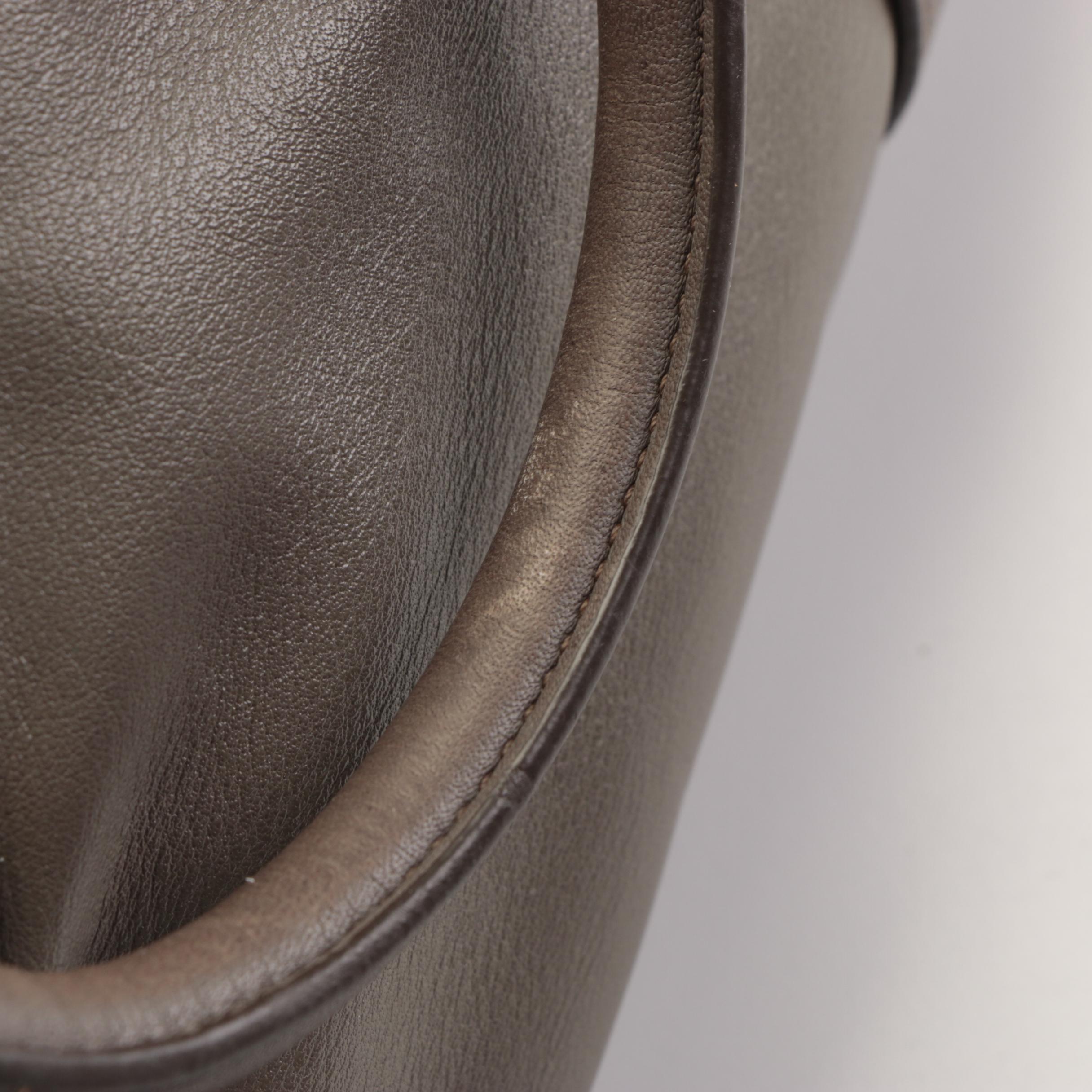 Prada Medium Bauletto Convertible Tote in Grey Calfskin with Detachable Strap