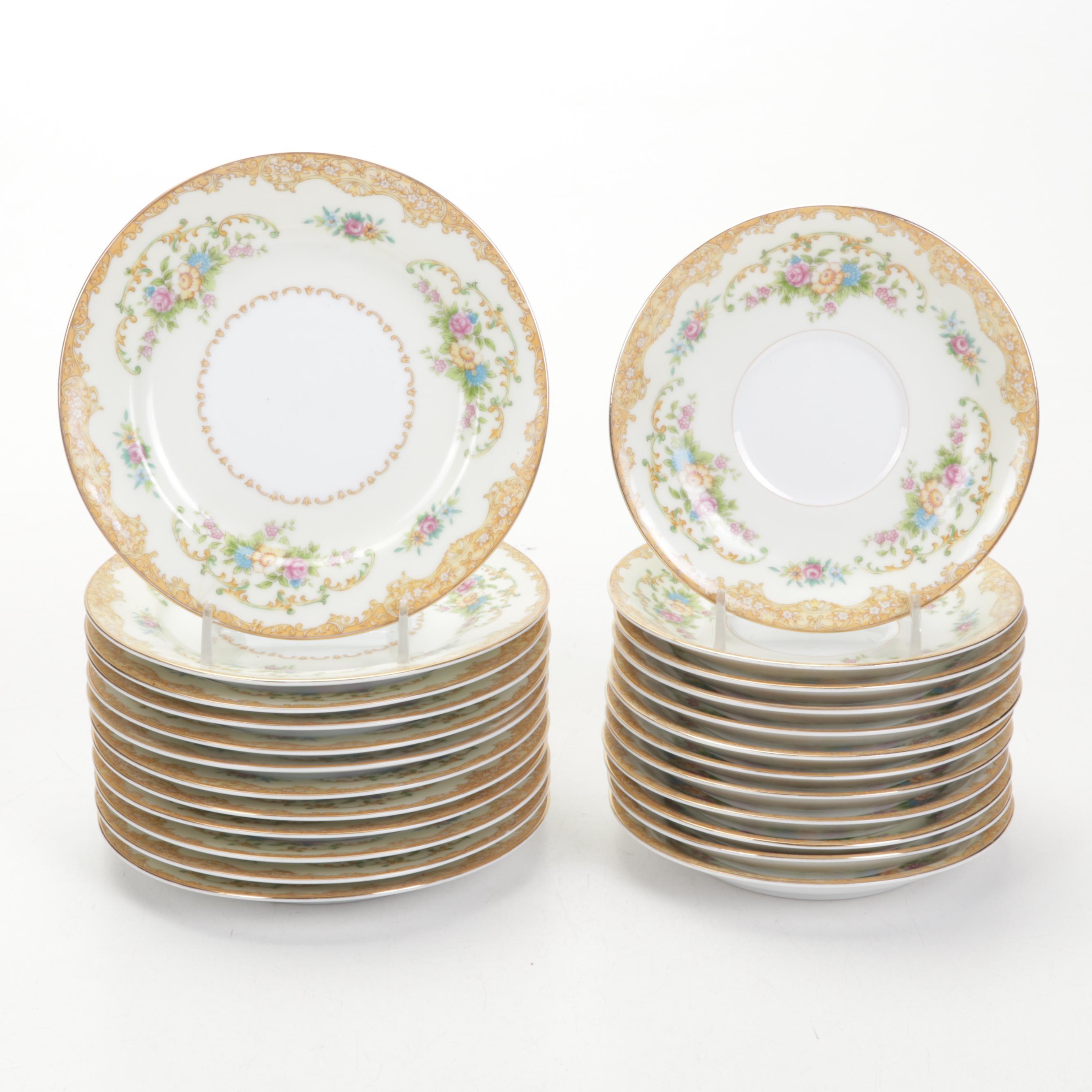 Noritake "Mimi" Porcelain Dinnerware and Serveware, Early to Mid 20th Century