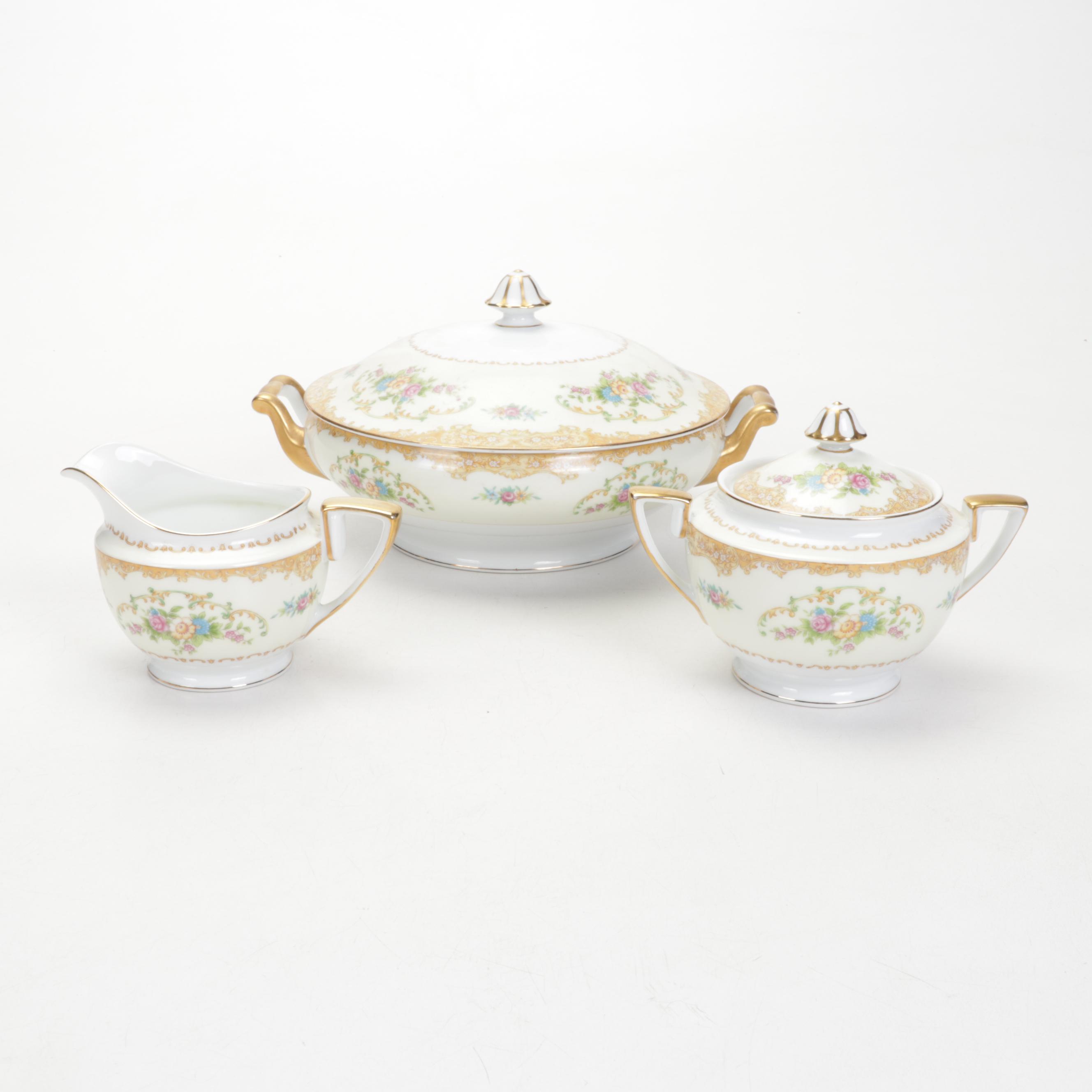 Noritake "Mimi" Porcelain Dinnerware and Serveware, Early to Mid 20th Century