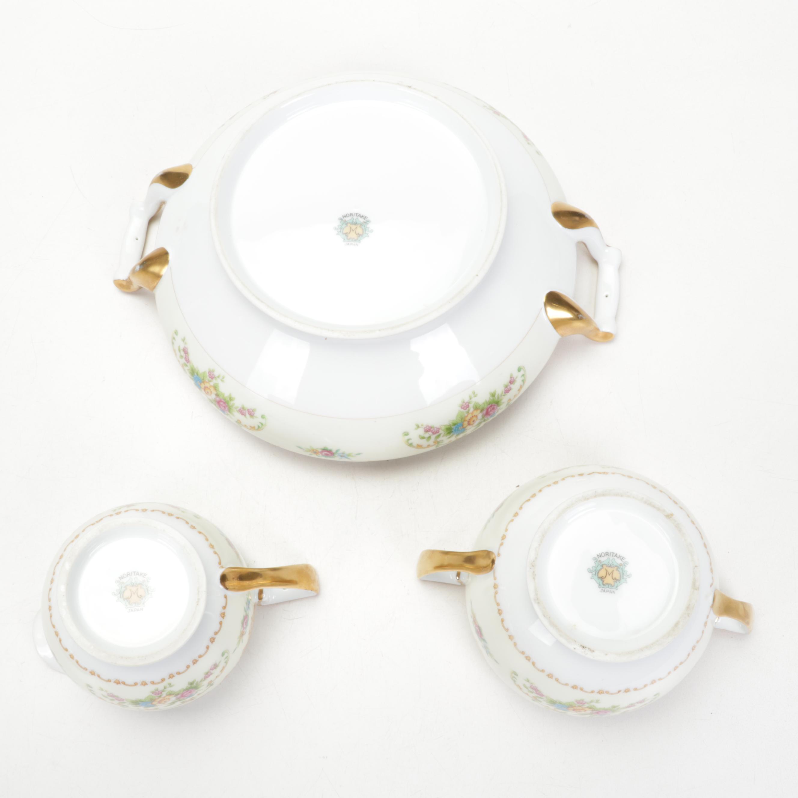 Noritake "Mimi" Porcelain Dinnerware and Serveware, Early to Mid 20th Century