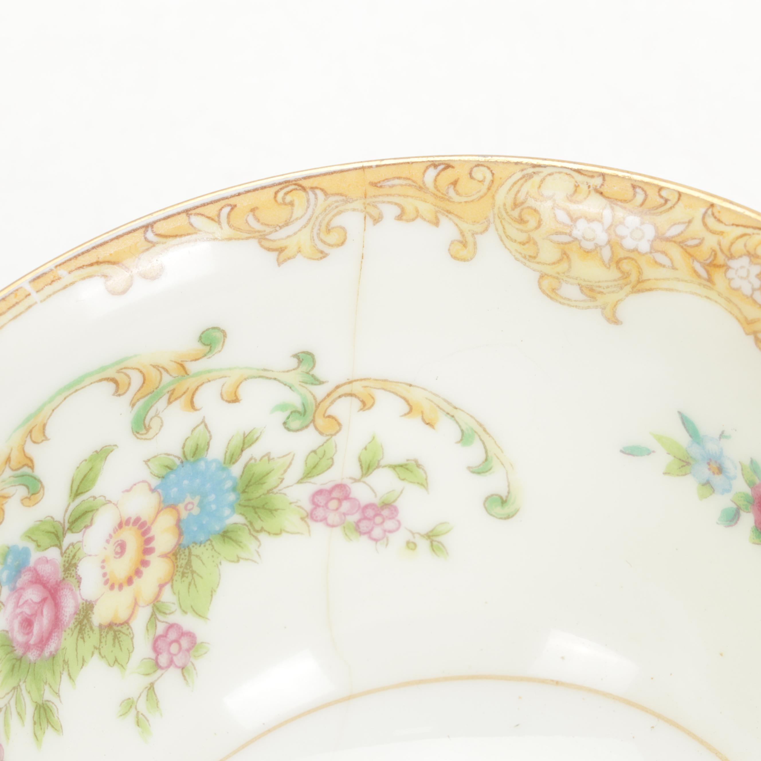 Noritake "Mimi" Porcelain Dinnerware and Serveware, Early to Mid 20th Century