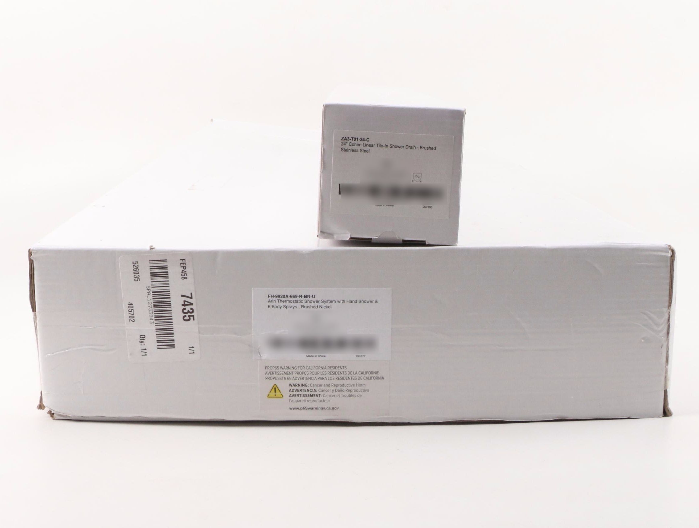 Thermostatic Shower System with Body Sprayers, Hand Shower, Tile-In Shower Drain