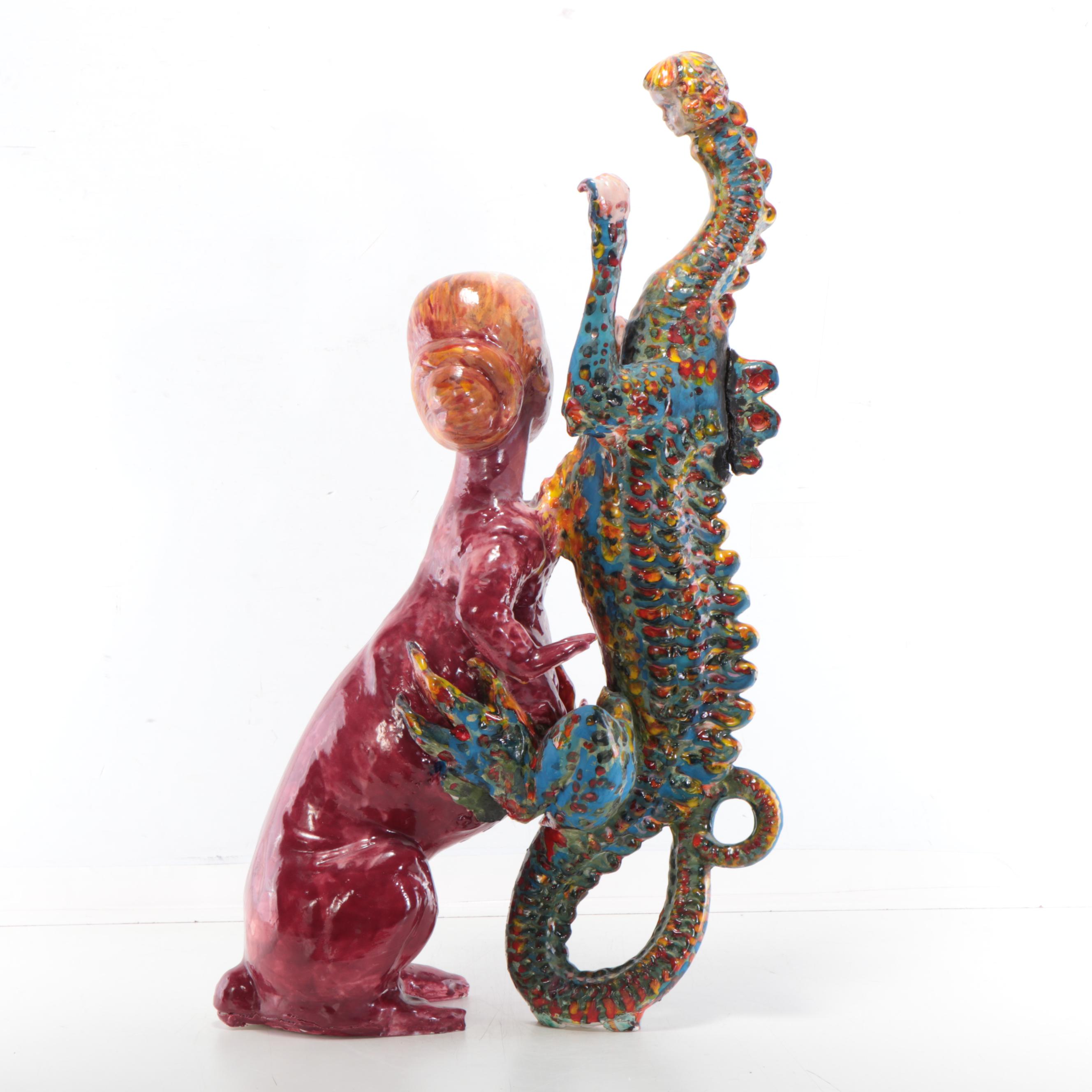 Sarah Roush Surreal Ceramic Sculpture of Hybrid Figures