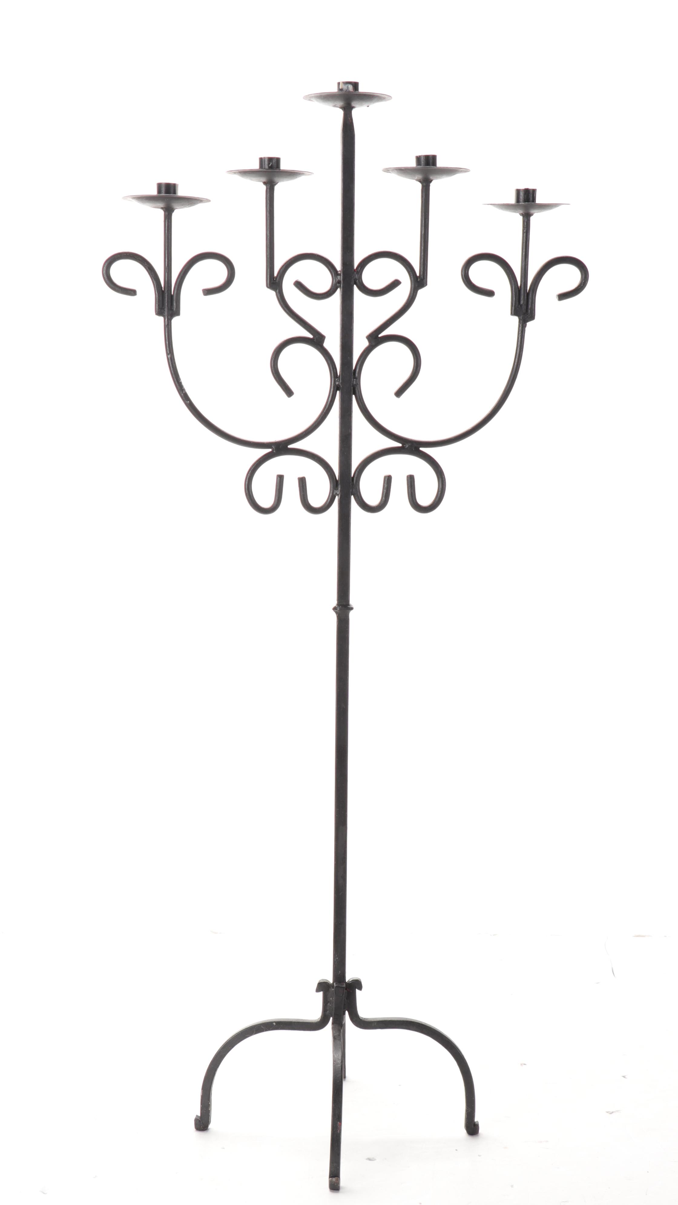 Wrought Metal Floor Candelabra, Planter Stands and More