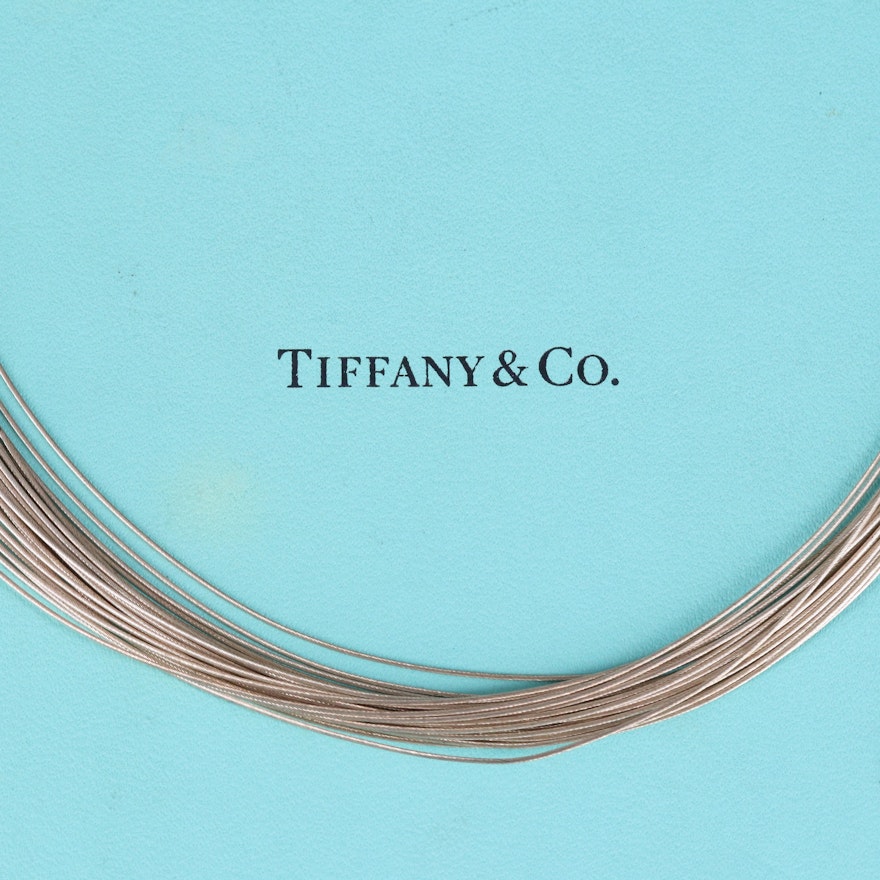 Tiffany & Co. Germany Sterling Multi-Strand Wire Necklace with Box and Pouch