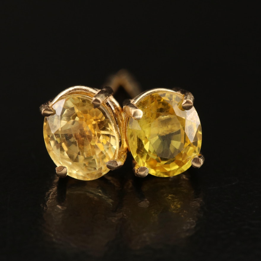 18K Sapphire Stud Earrings