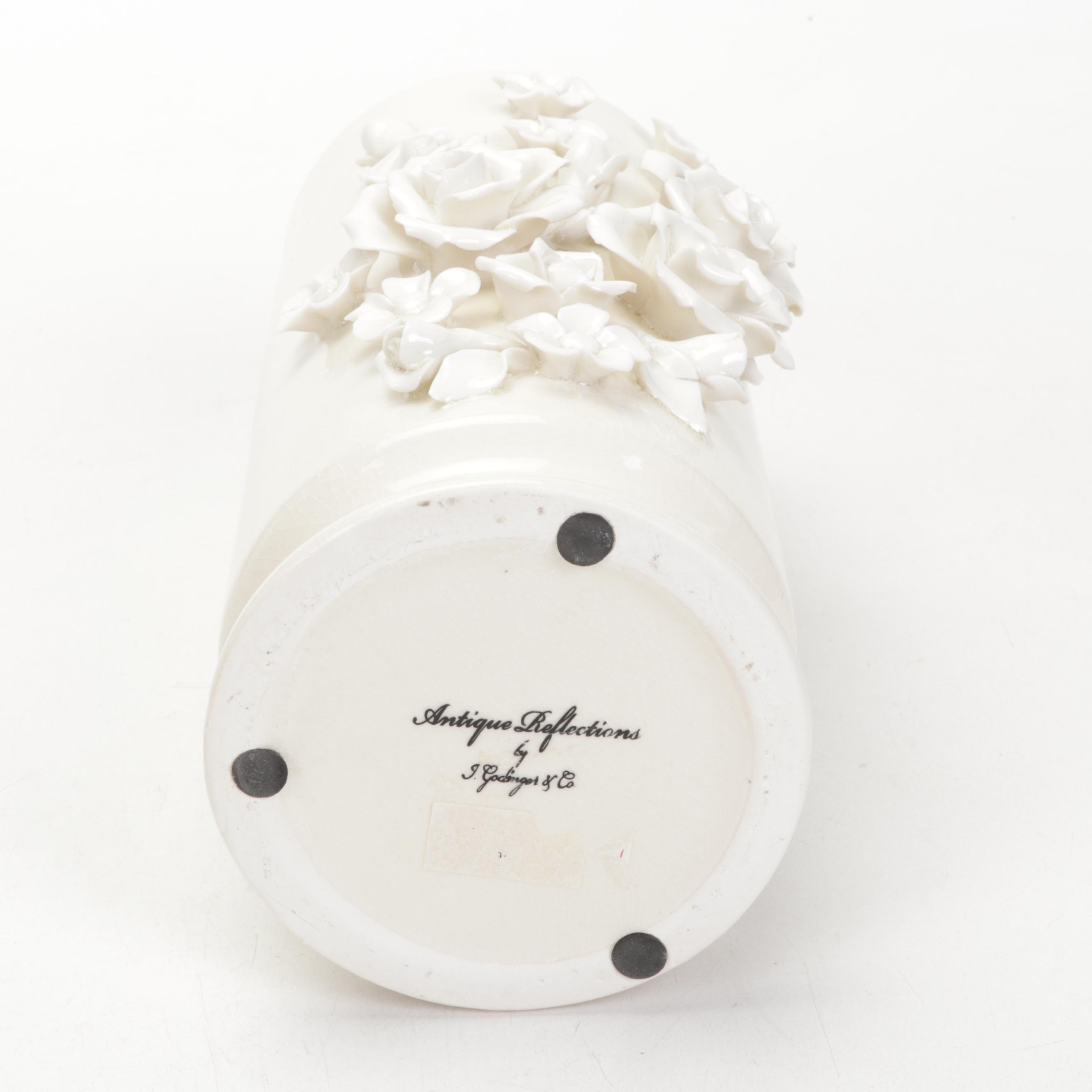 Antique Reflections by J. Godinger & Co. Porcelain Vases, Late 20th Century