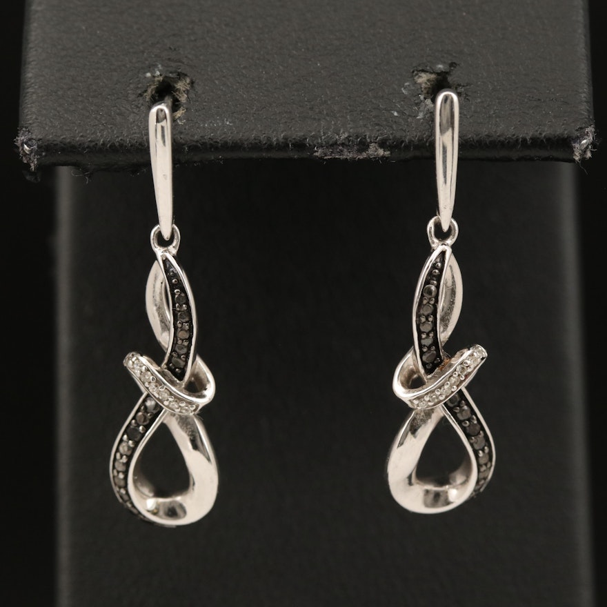 Sterling Diamond Infinity Earrings