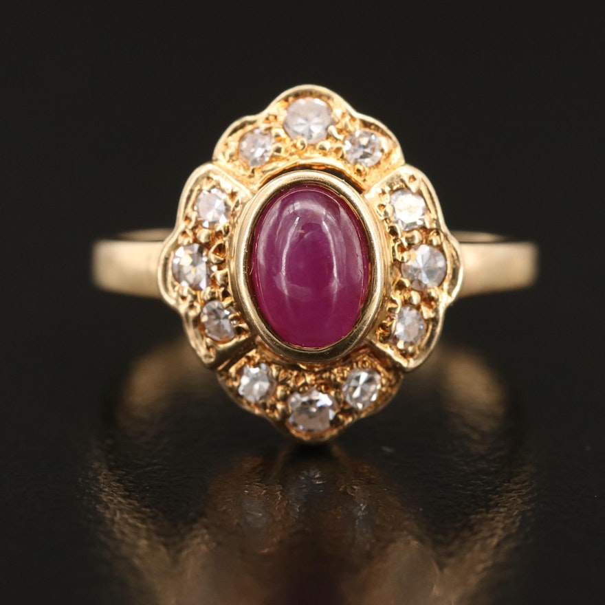 14K Ruby and Diamond Ring