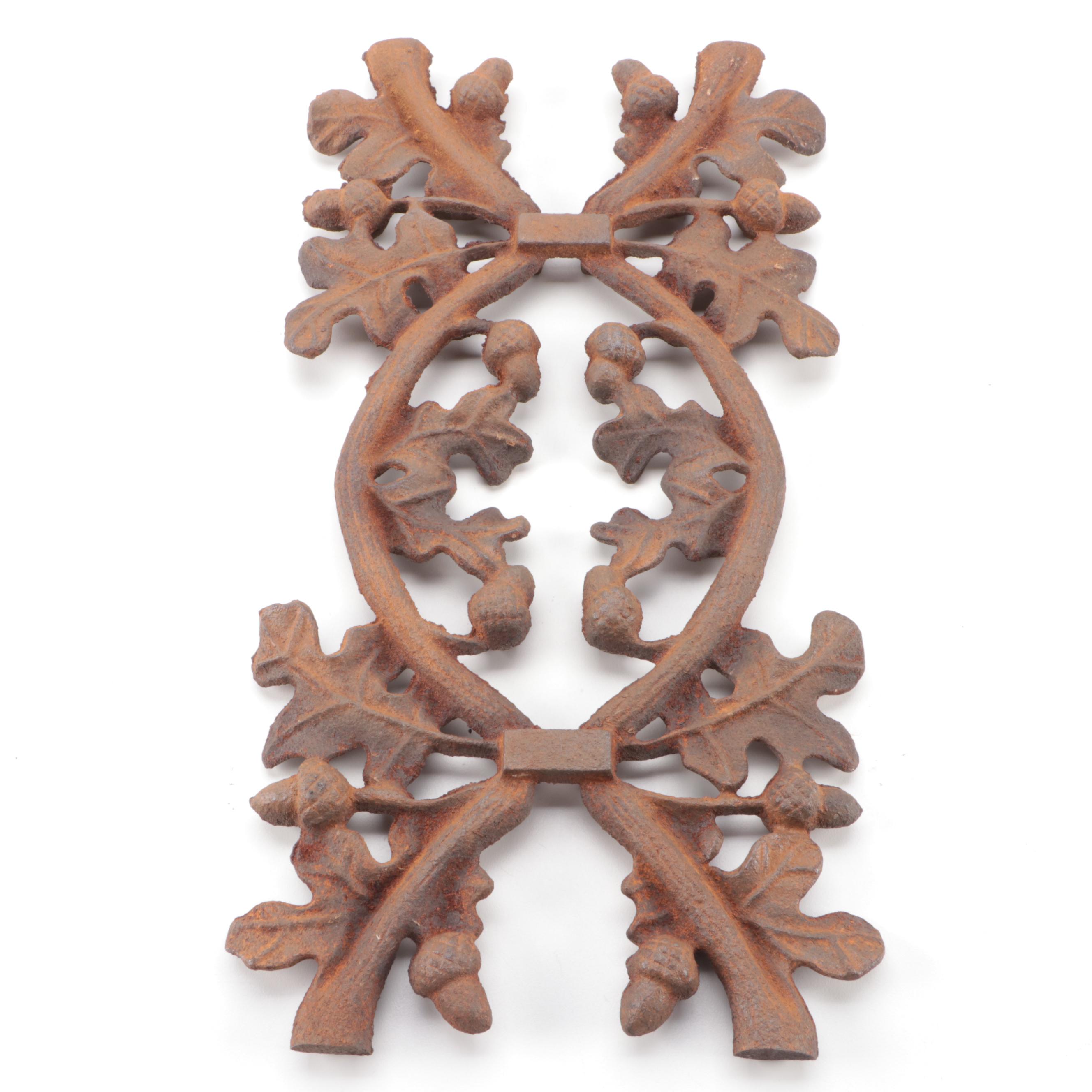 Cast Iron Oak Leaf Design Decorative Metal Piece