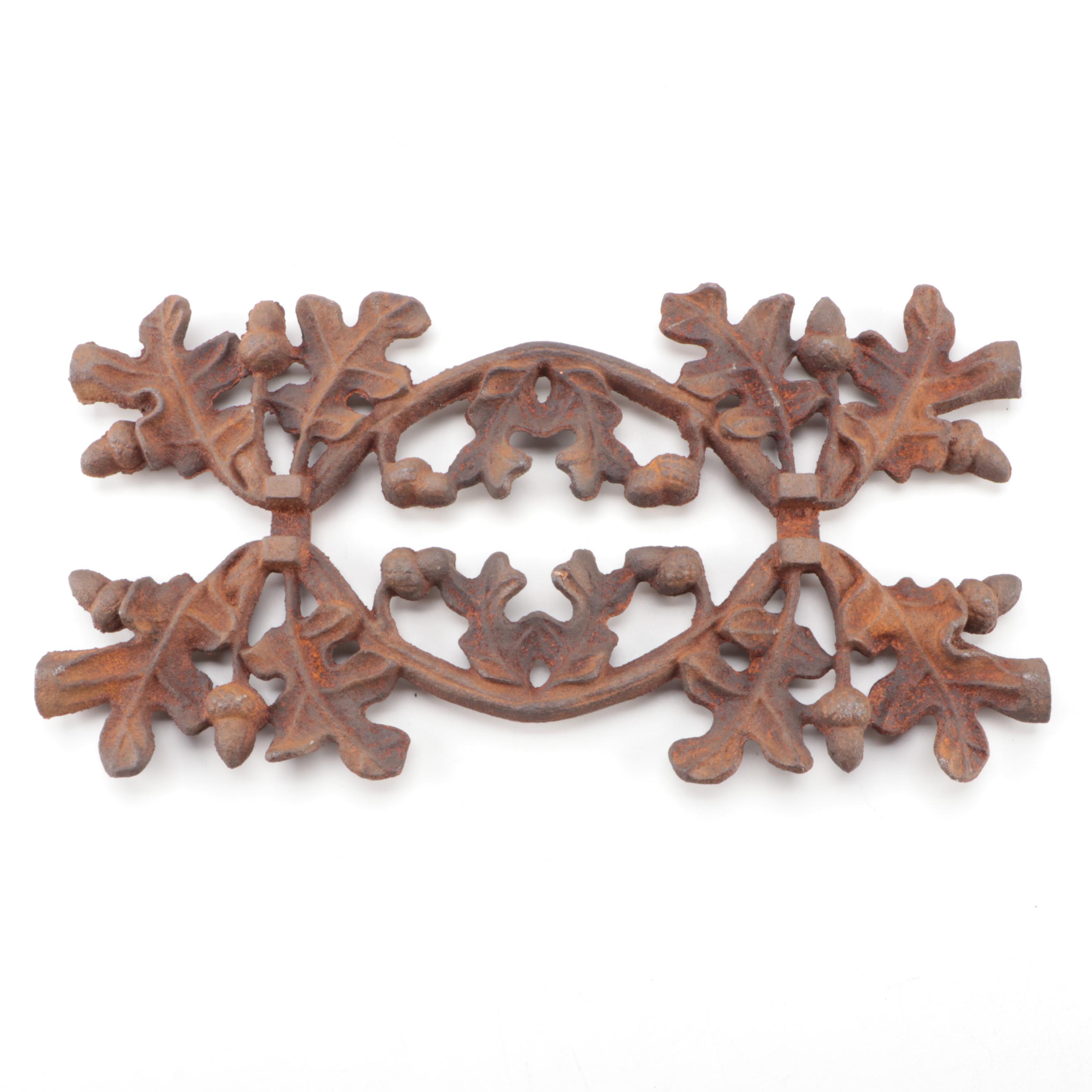 Cast Iron Oak Leaf Design Decorative Metal Piece