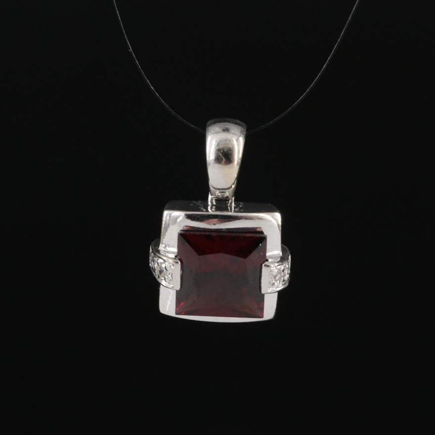 14K William Lam & Co. Garnet and Diamond Pendant