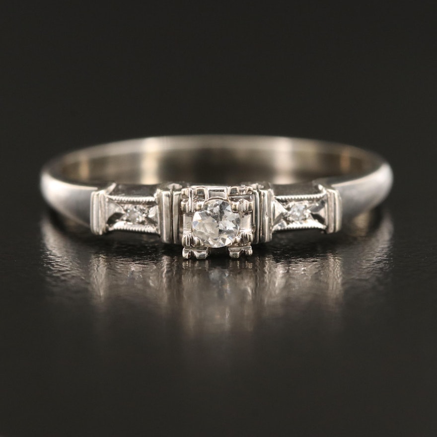 Vintage 0.10 CTW Diamond Ring with 18K Head
