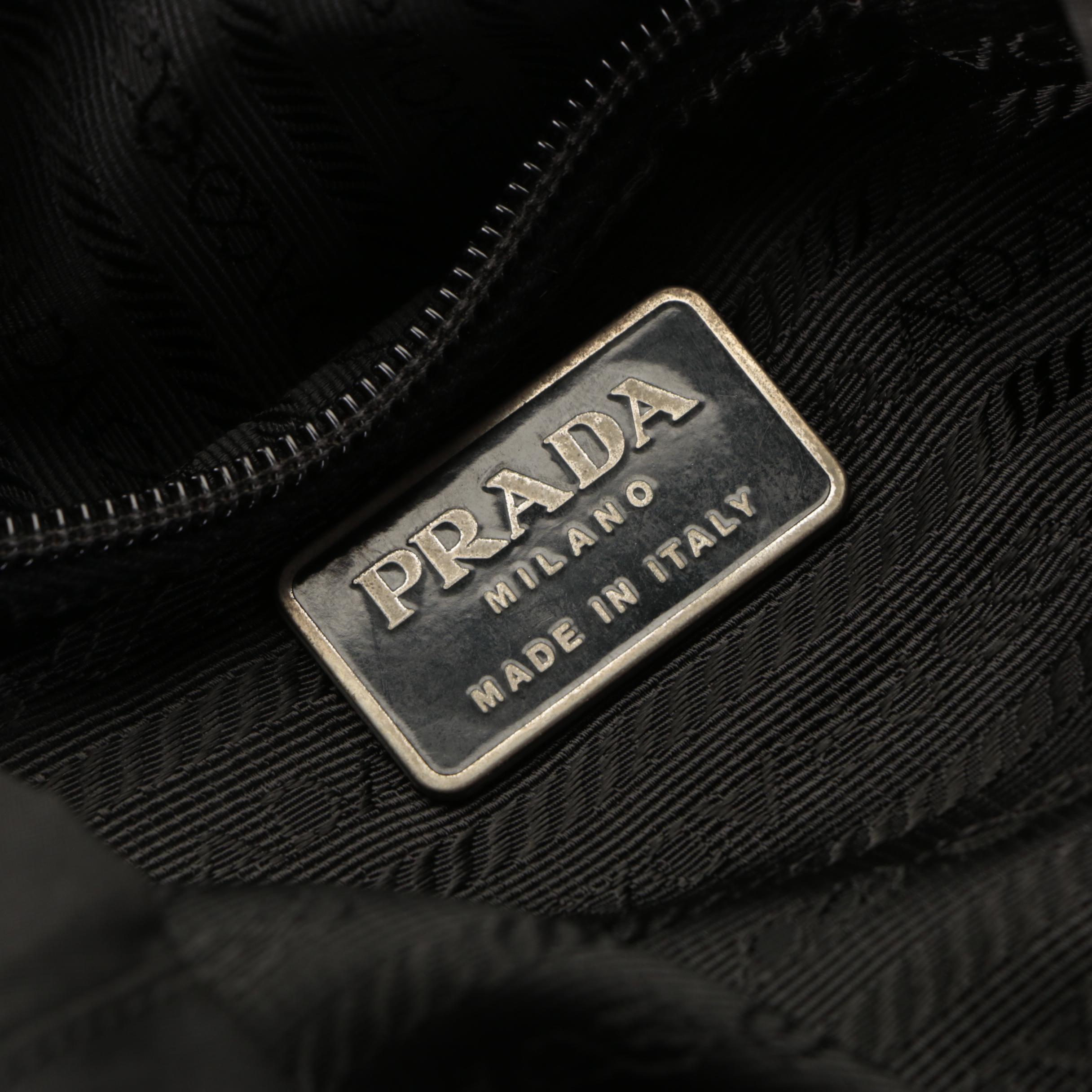 Prada Drawstring Backpack in Black Tessuto Nylon with Leather Trim