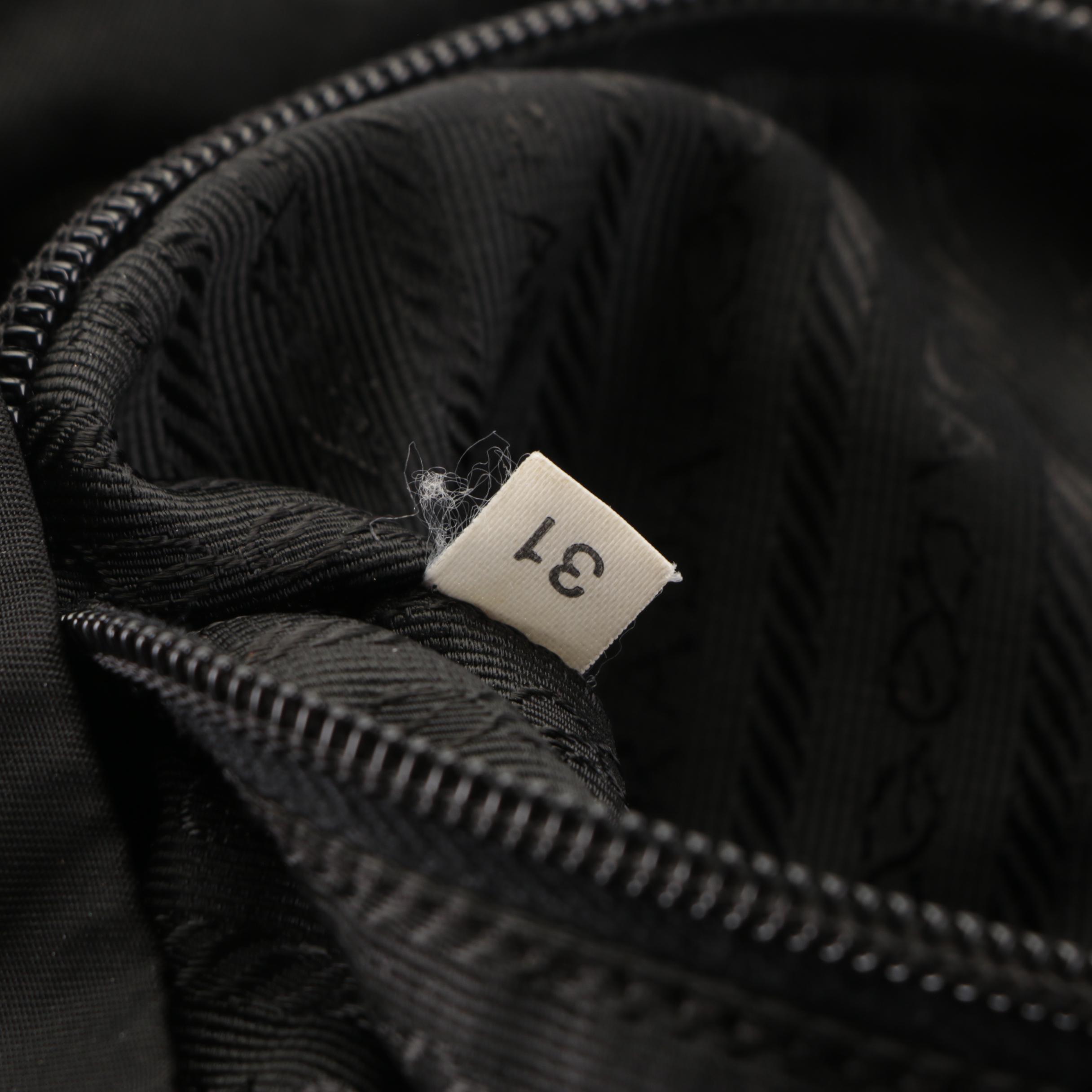 Prada Drawstring Backpack in Black Tessuto Nylon with Leather Trim
