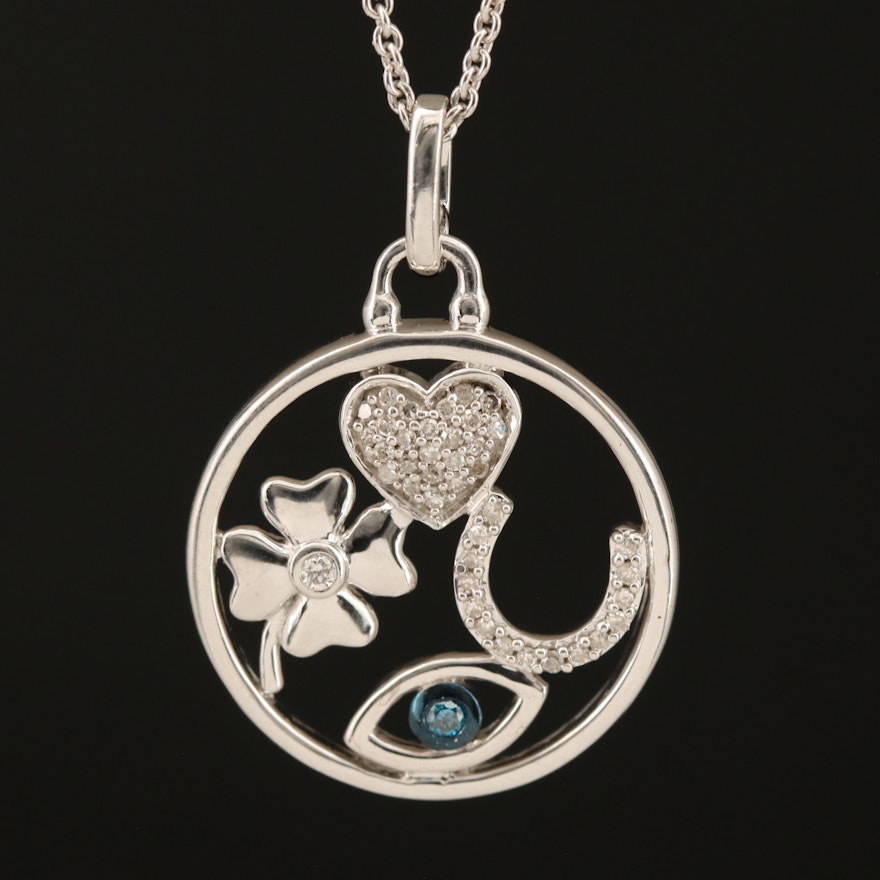 Sterling Diamond Circle of Life Pendant